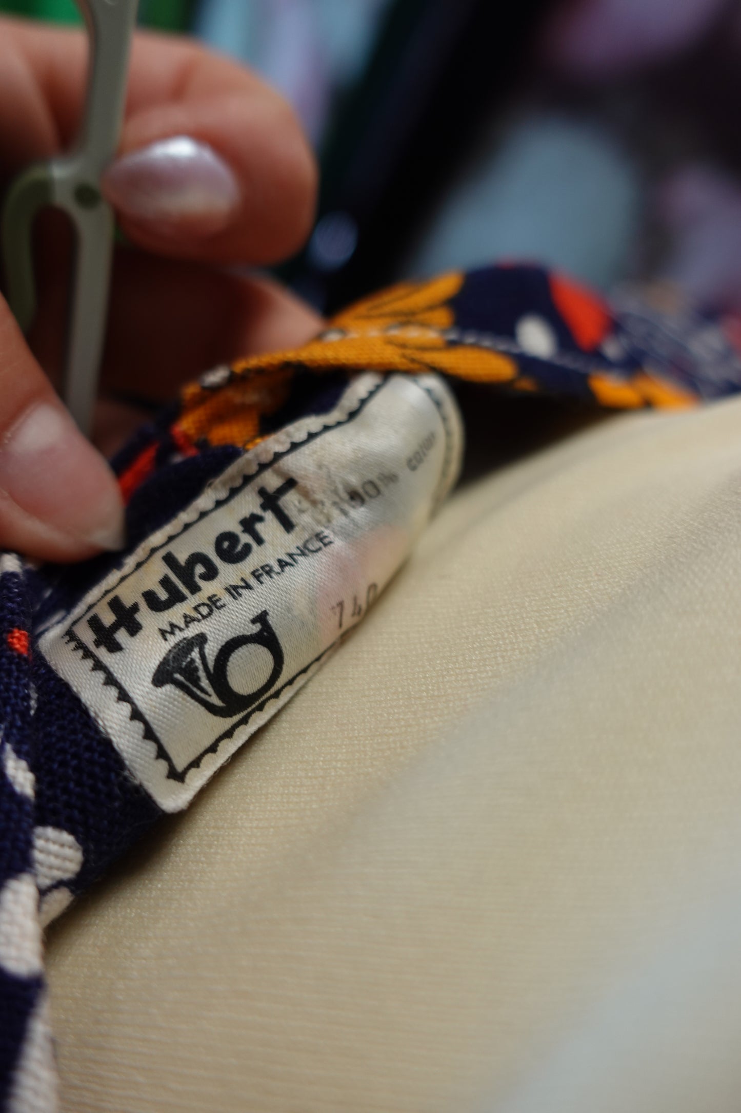 Robe vintage Hubert Made in France 60s-70s en coton fleuri – Taille 36
