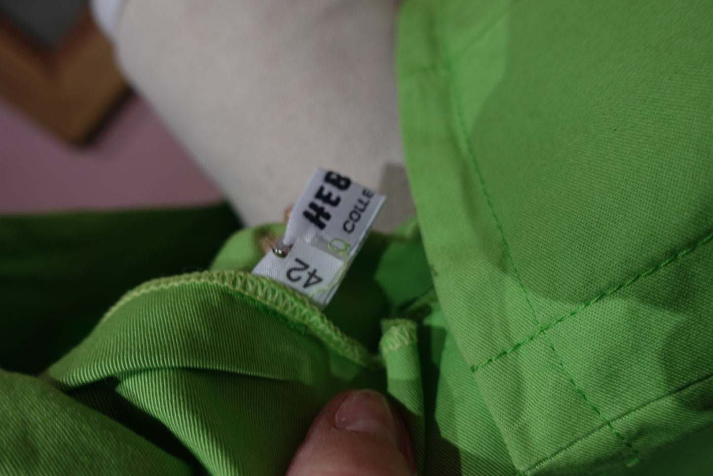 Robe Droite Sixties "Granny Smith" - Vert Pomme & Manches Bouffantes