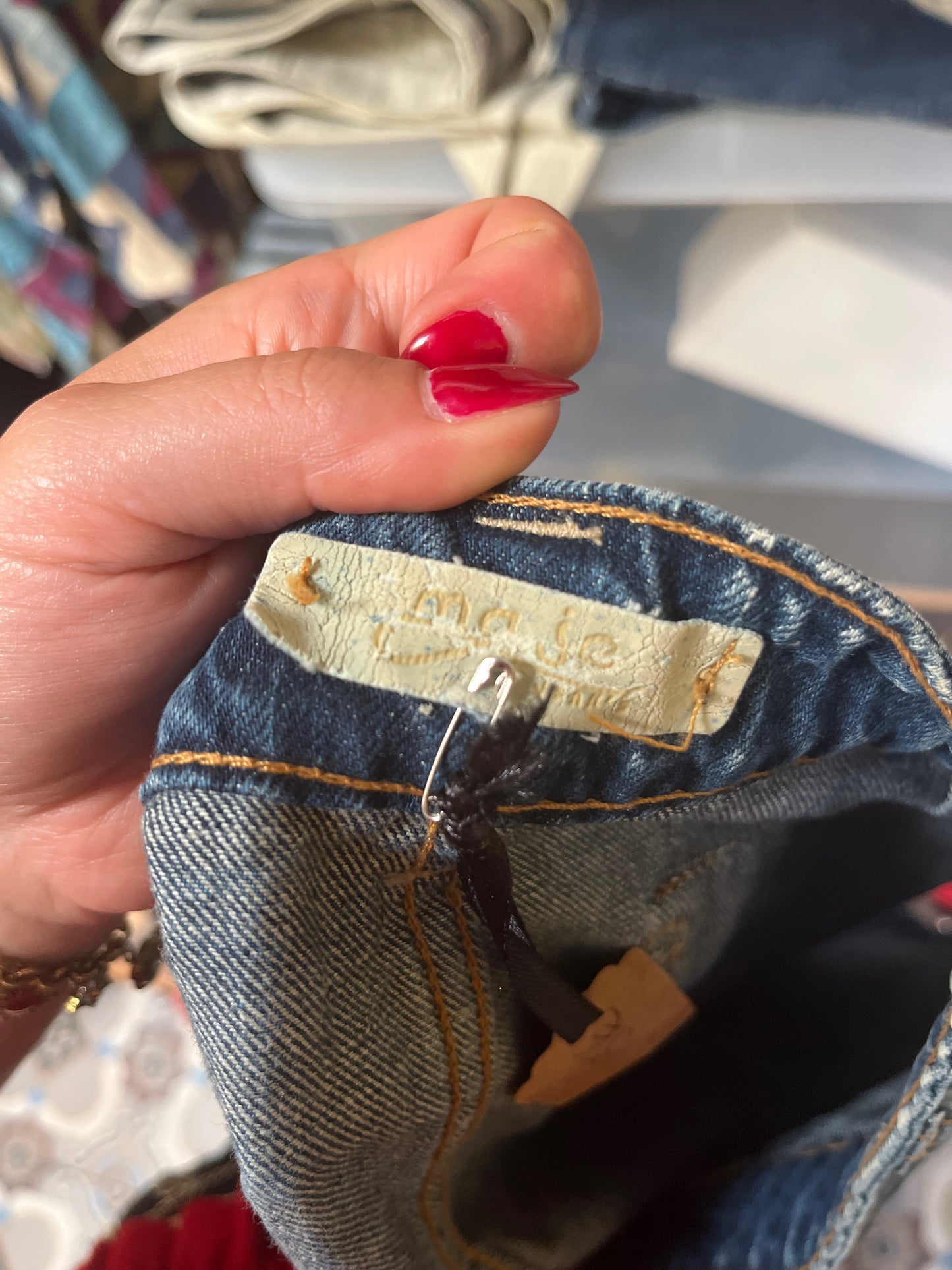 Mini-jupe en jean brut vintage "Maje Paris" – Coupe Y2K taille basse
