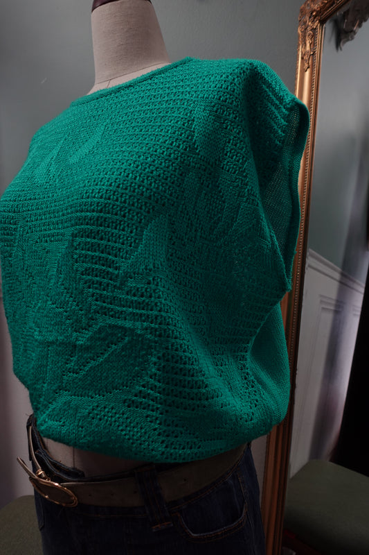 Top sans manches en maille tricotée "Menthe" – Vert Éclatant