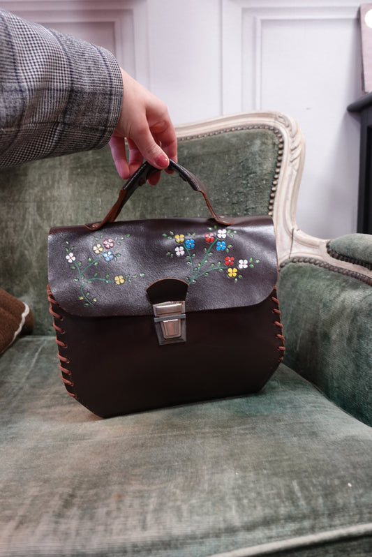 Le Sac "Jardin d'Artiste" en Cuir Peint