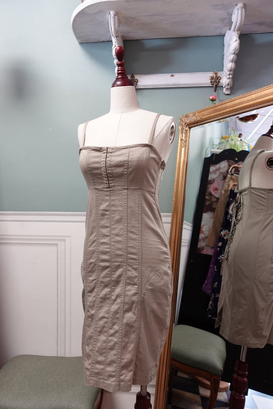 Robe corset kaki clair No Excuse – Taille 38 (taille petit
