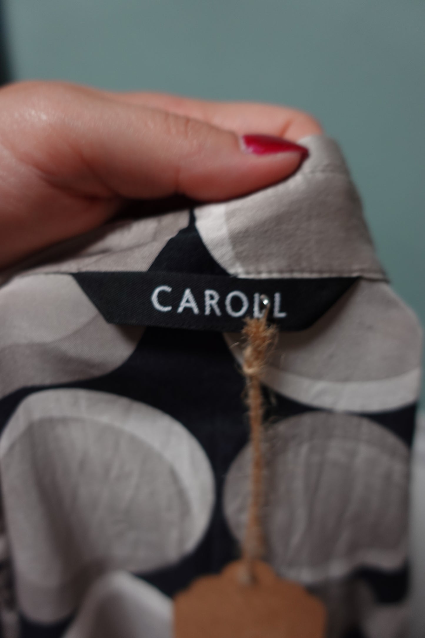 Chemise Caroll 100 % soie Made in France imprimé graphique T36