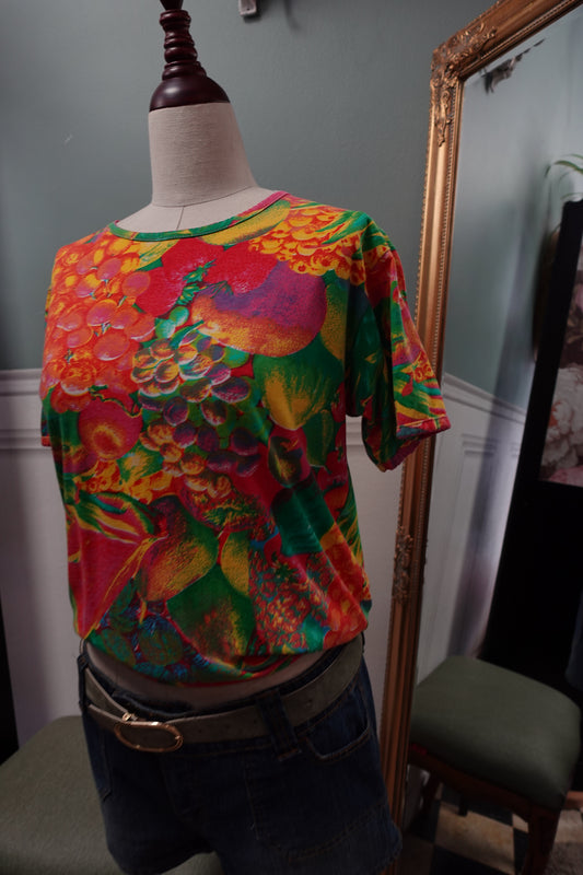T-shirt en coton lourd "Technicolor" – Imprimé Graphique Multicolore Vintage