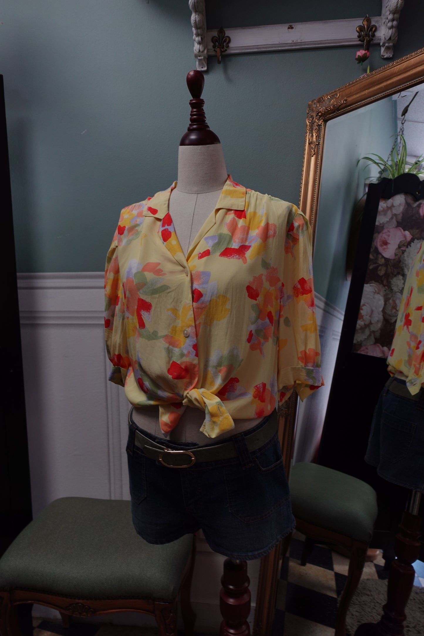 Chemisette fluide "Limonade" – Jaune Pastel & Motifs Arty
