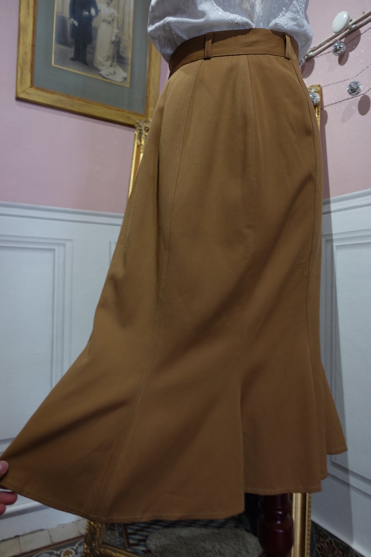 La Jupe Évasée en Laine "Maison Rodier" – Camel