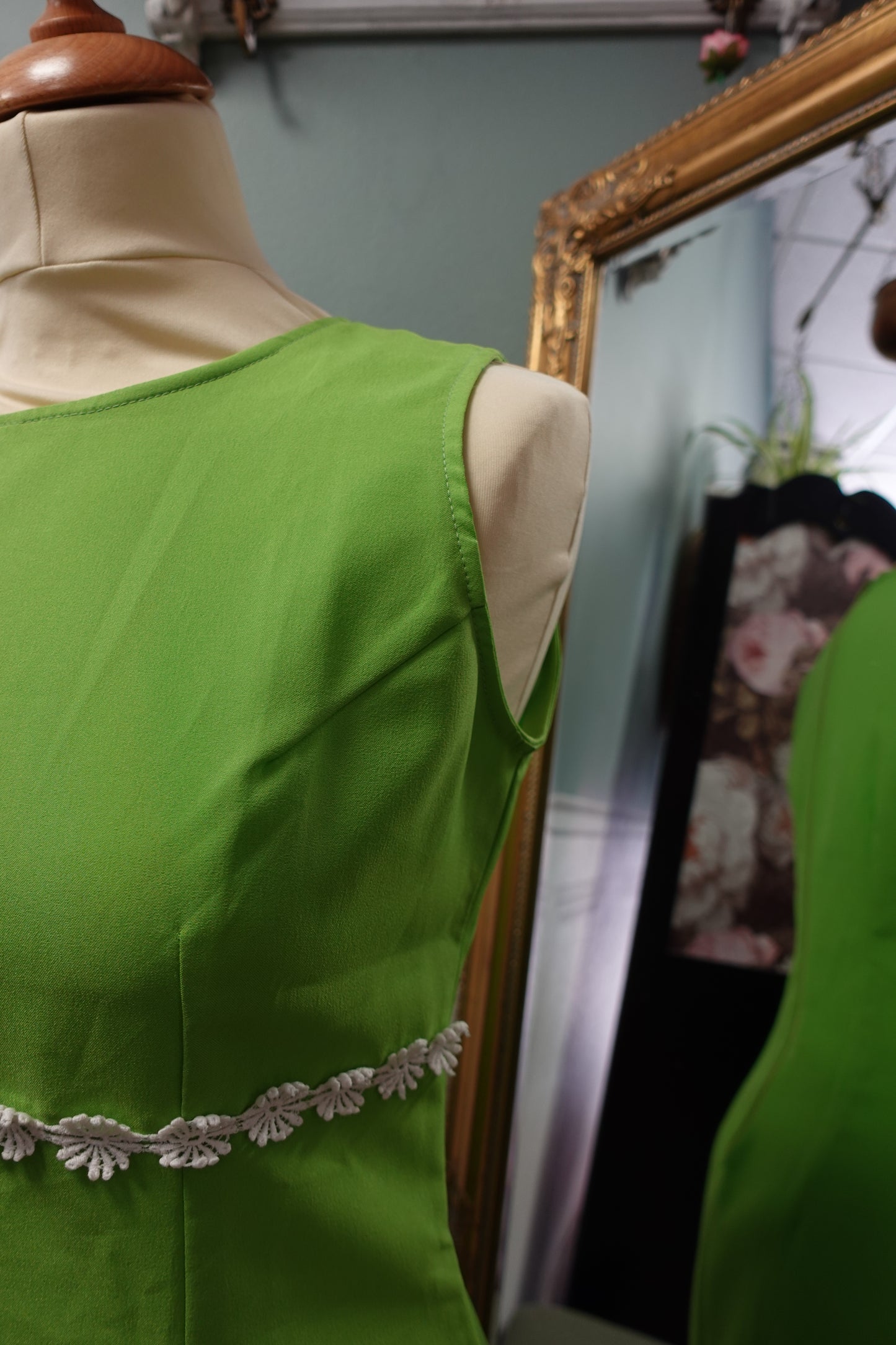 : Robe mini pop – Vert Pomme Vintage 1960s/70s