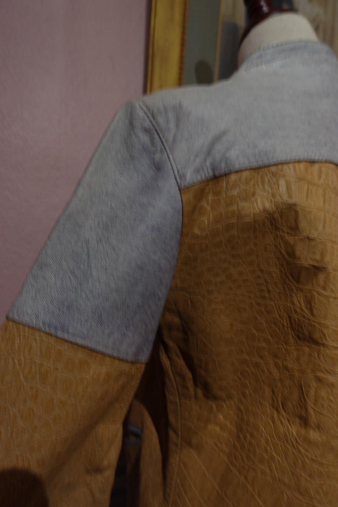 Le Biker "Cavalli" — Cuir Croco & Effet Denim (Luxe Vintage)