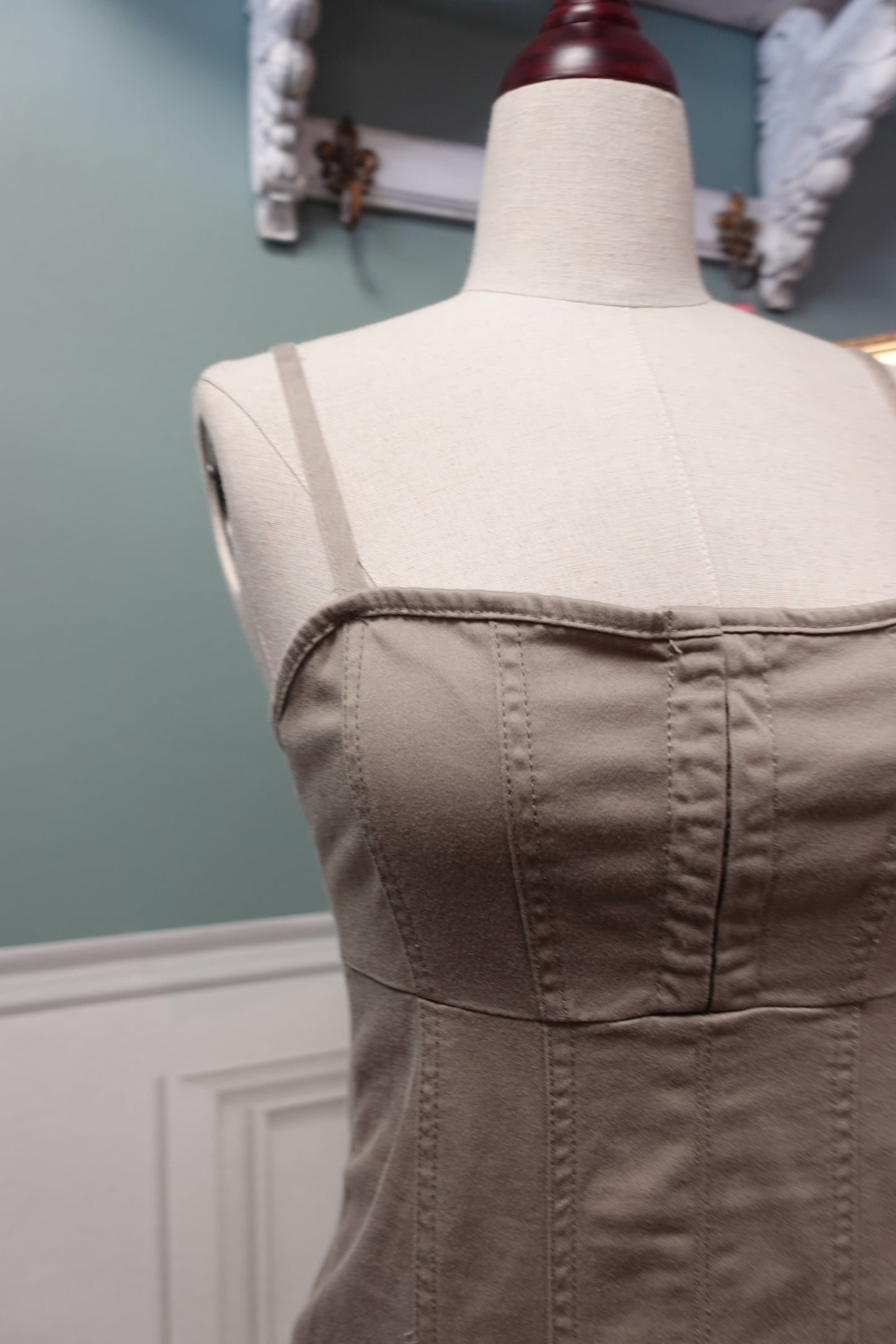 Robe corset kaki clair No Excuse – Taille 38 (taille petit