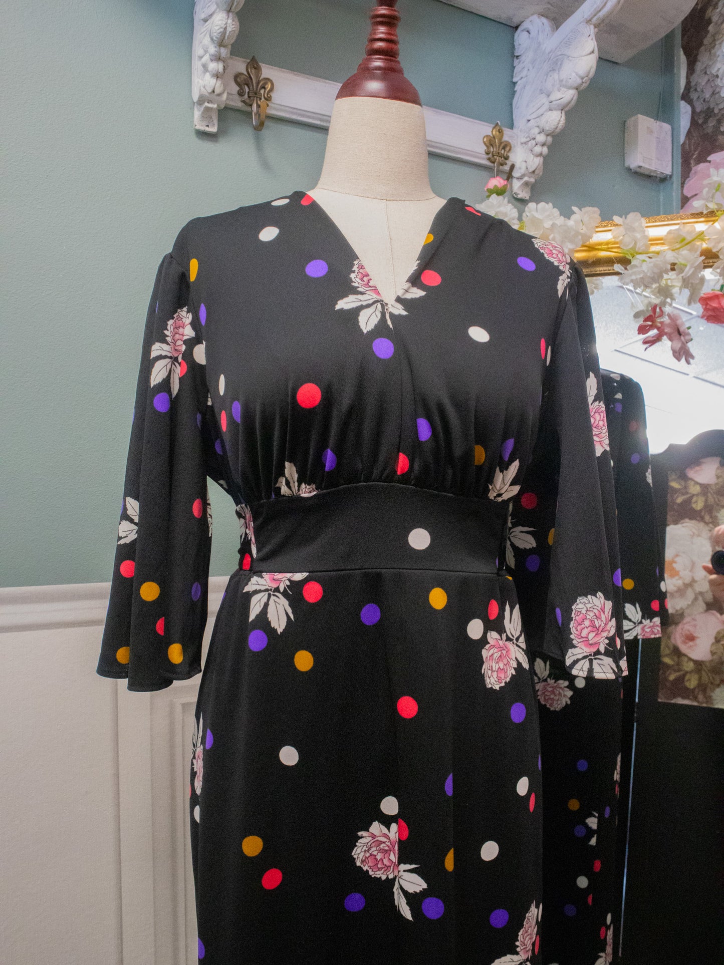 : Robe Maxi "Flora & Dots" à Liens Ajustables — Archive Vintage Bohème