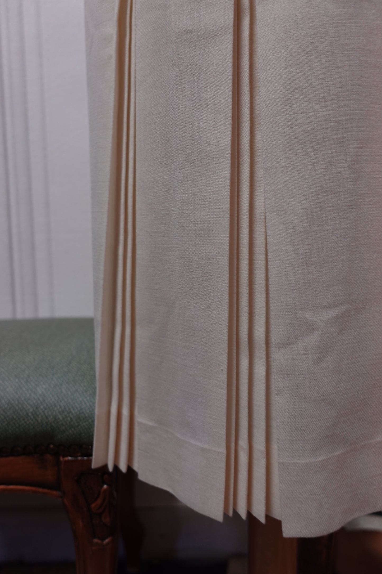 Jupe midi plissée crème vintage – Fait main