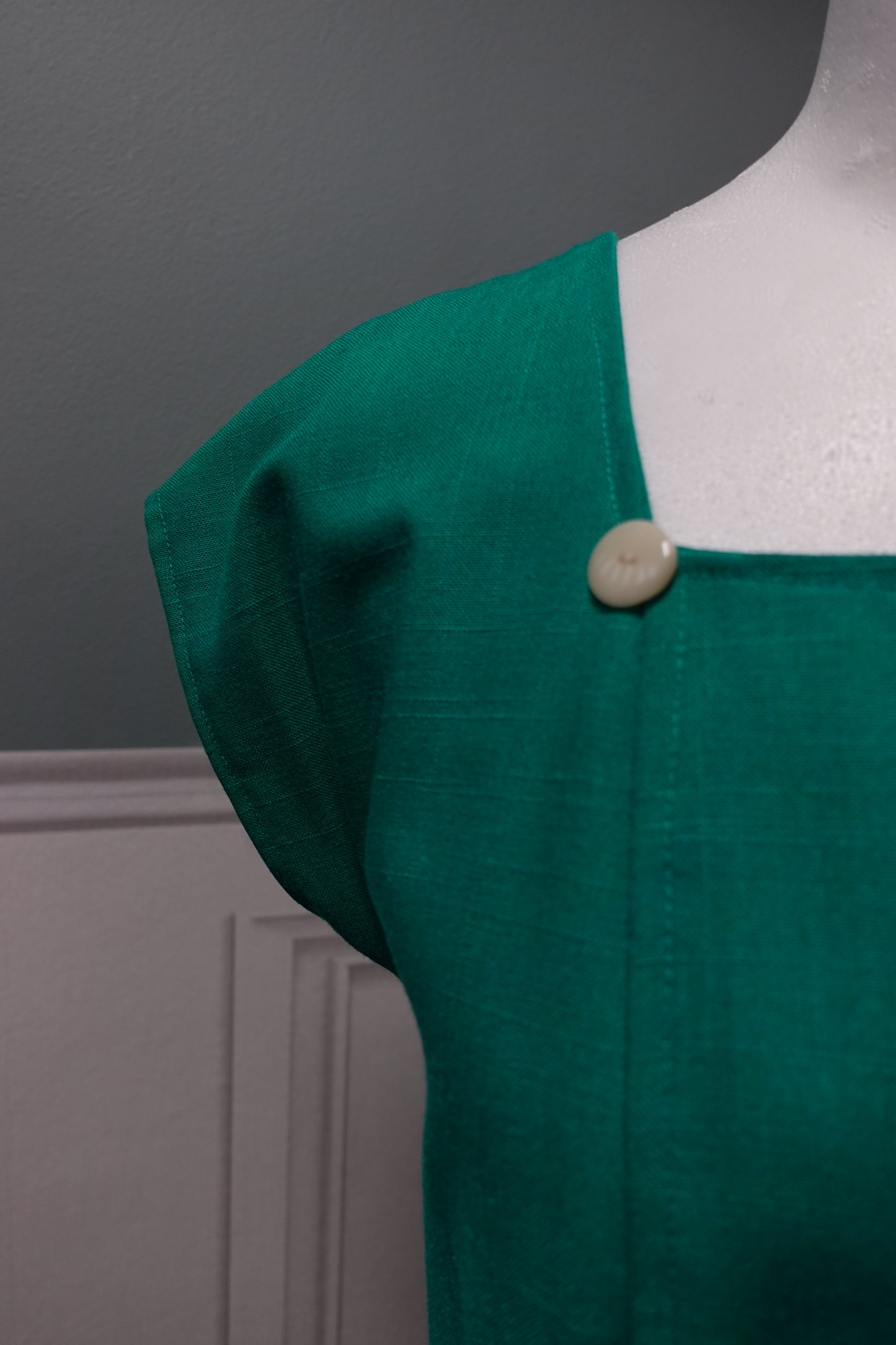 Robe midi artisanale - Verte & Fait main