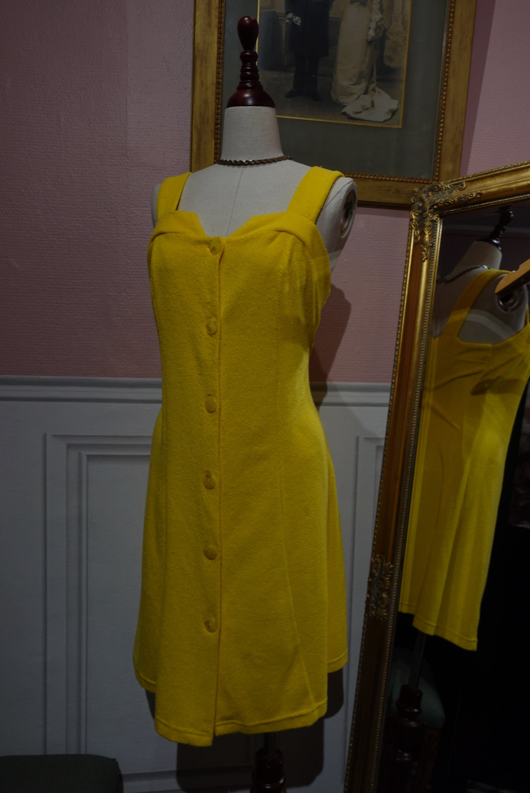 La Robe "Poolside" — Éponge Jaune Vitaminée (Vintage Italie)