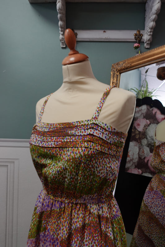 : Robe midi fluide – Crêpe Texturé Vintage 1980s