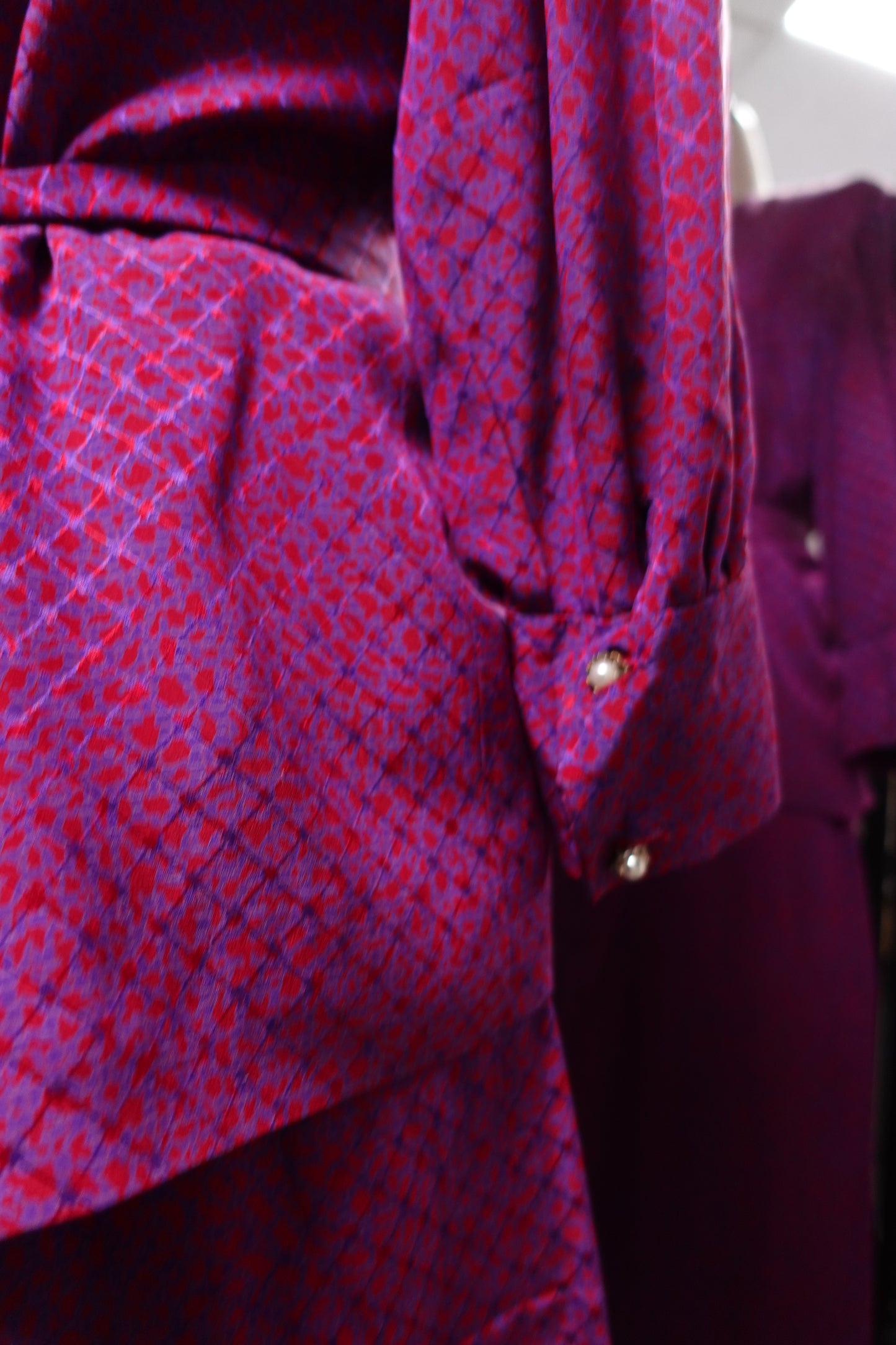 Ensemble 3 Pièces Rétro Fait Main "Aspect Soie" – Violet Améthyste
