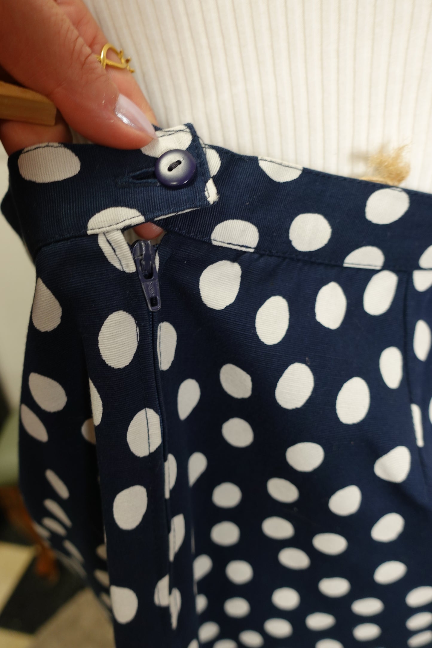 Jupe vintage Marine Dangles Paris à pois – Made in France