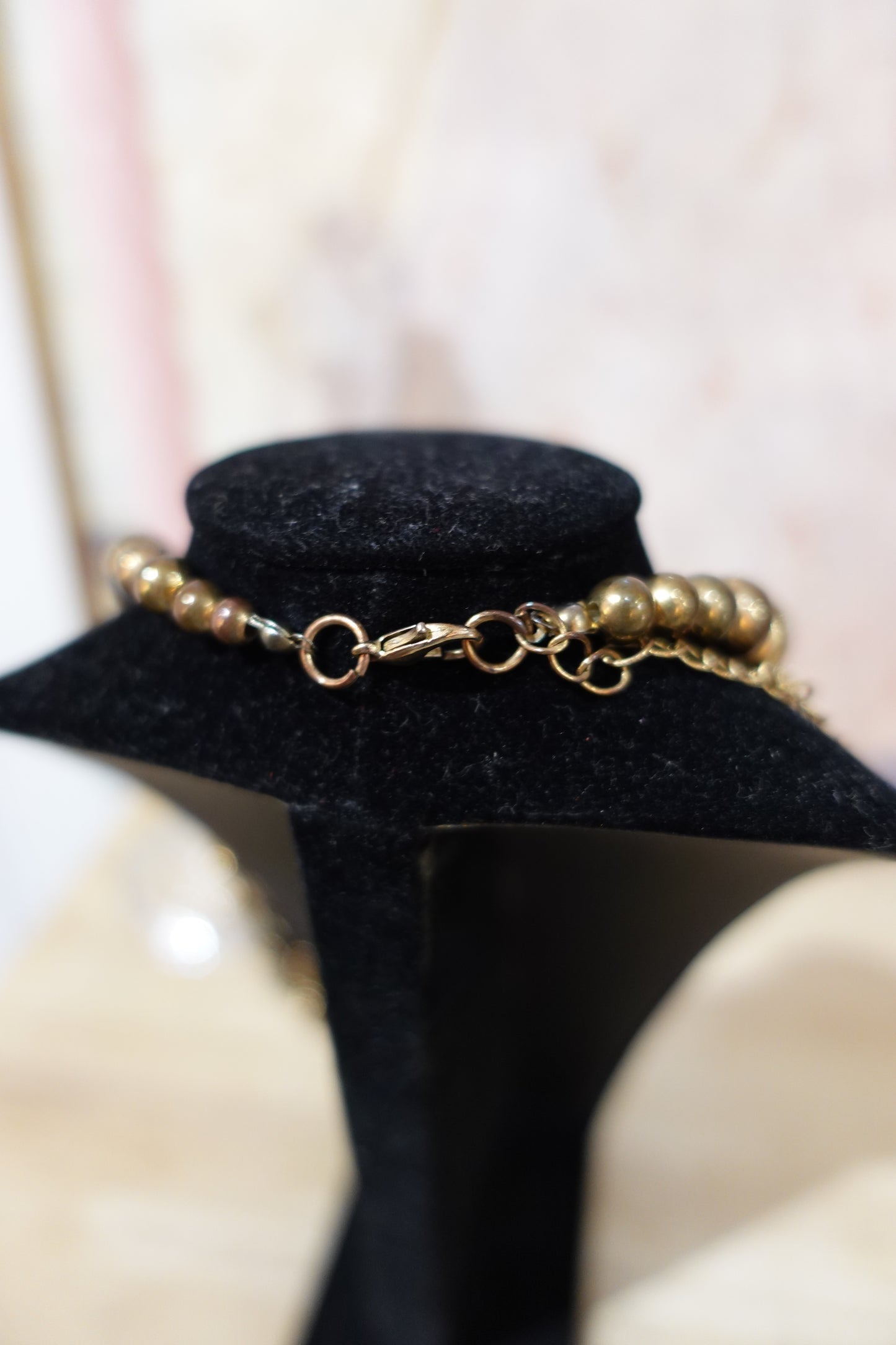 Collier vintage torsadé doré et argenté – Années 80