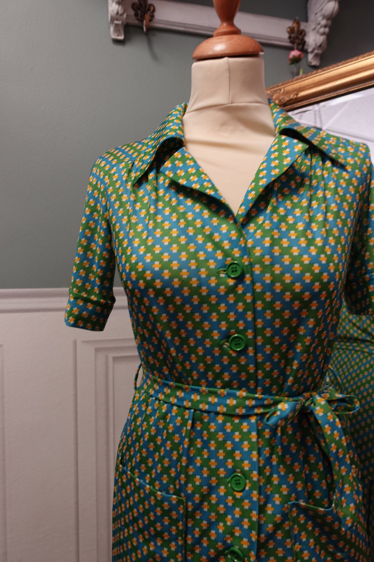 Ensemble coordonné graphique – Rodier Vintage 1970s