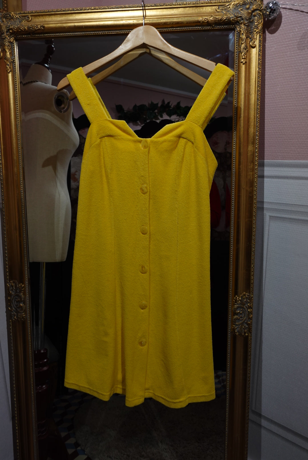 La Robe "Poolside" — Éponge Jaune Vitaminée (Vintage Italie)