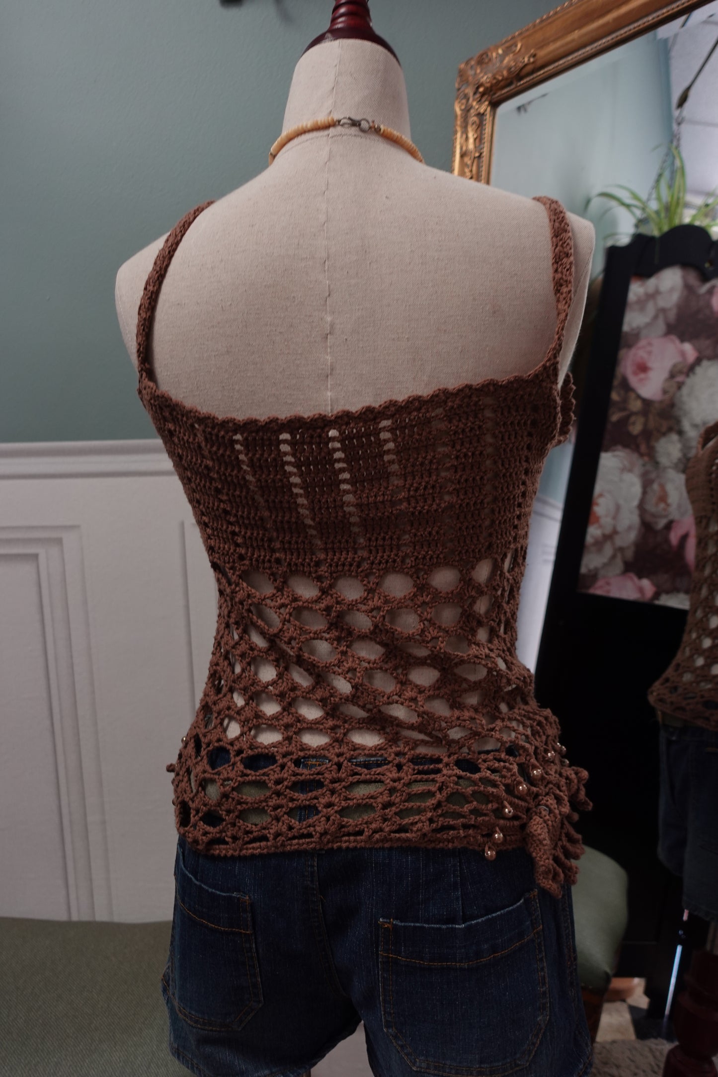 Top en crochet ajouré "Ipanema" – Marron Chocolat