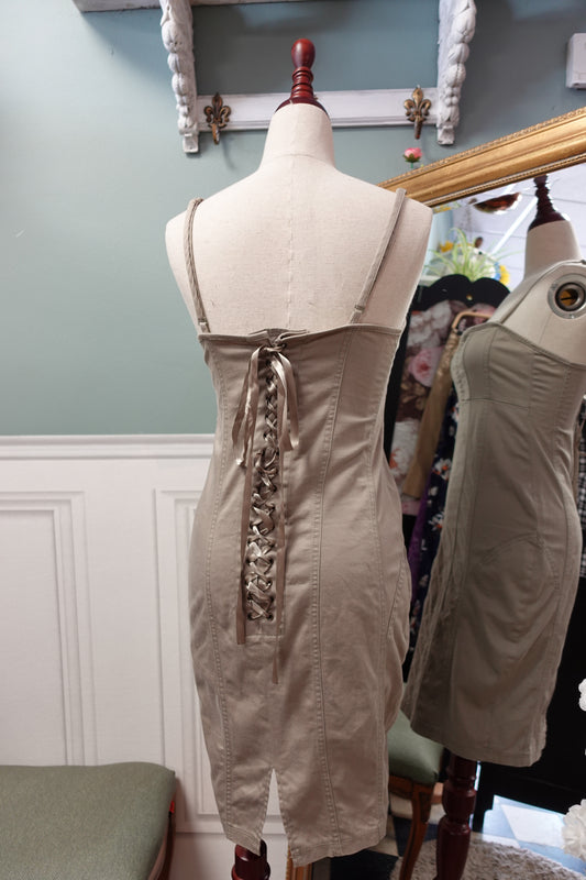 Robe corset kaki clair No Excuse – Taille 38 (taille petit