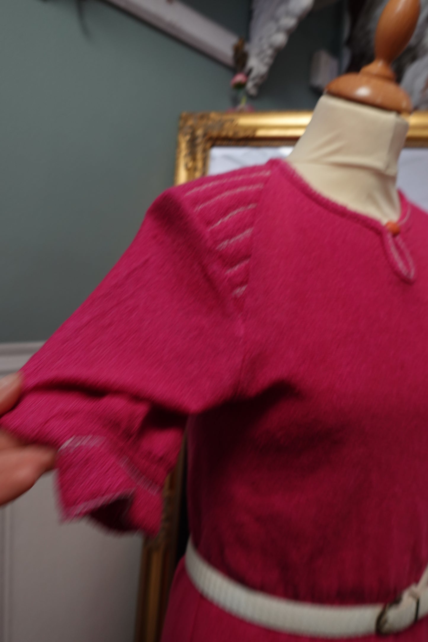 Robe midi en maille texturée – Rose Vintage C&A 1980s