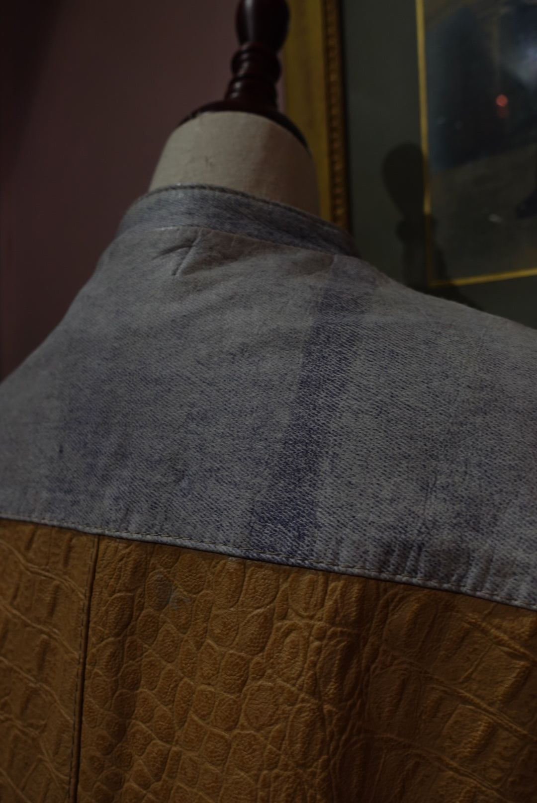 Le Biker "Cavalli" — Cuir Croco & Effet Denim (Luxe Vintage)
