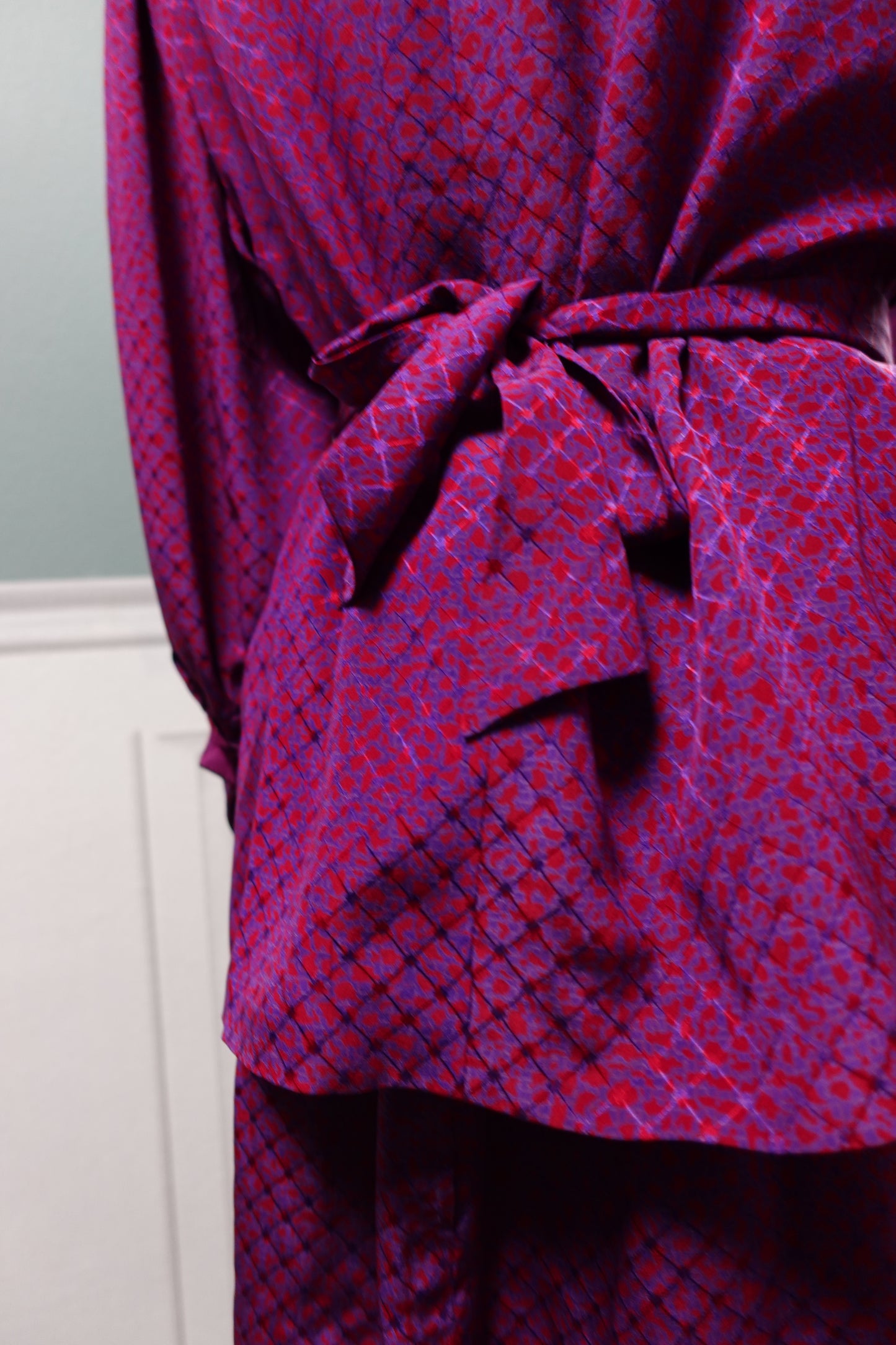 Ensemble 3 Pièces Rétro Fait Main "Aspect Soie" – Violet Améthyste