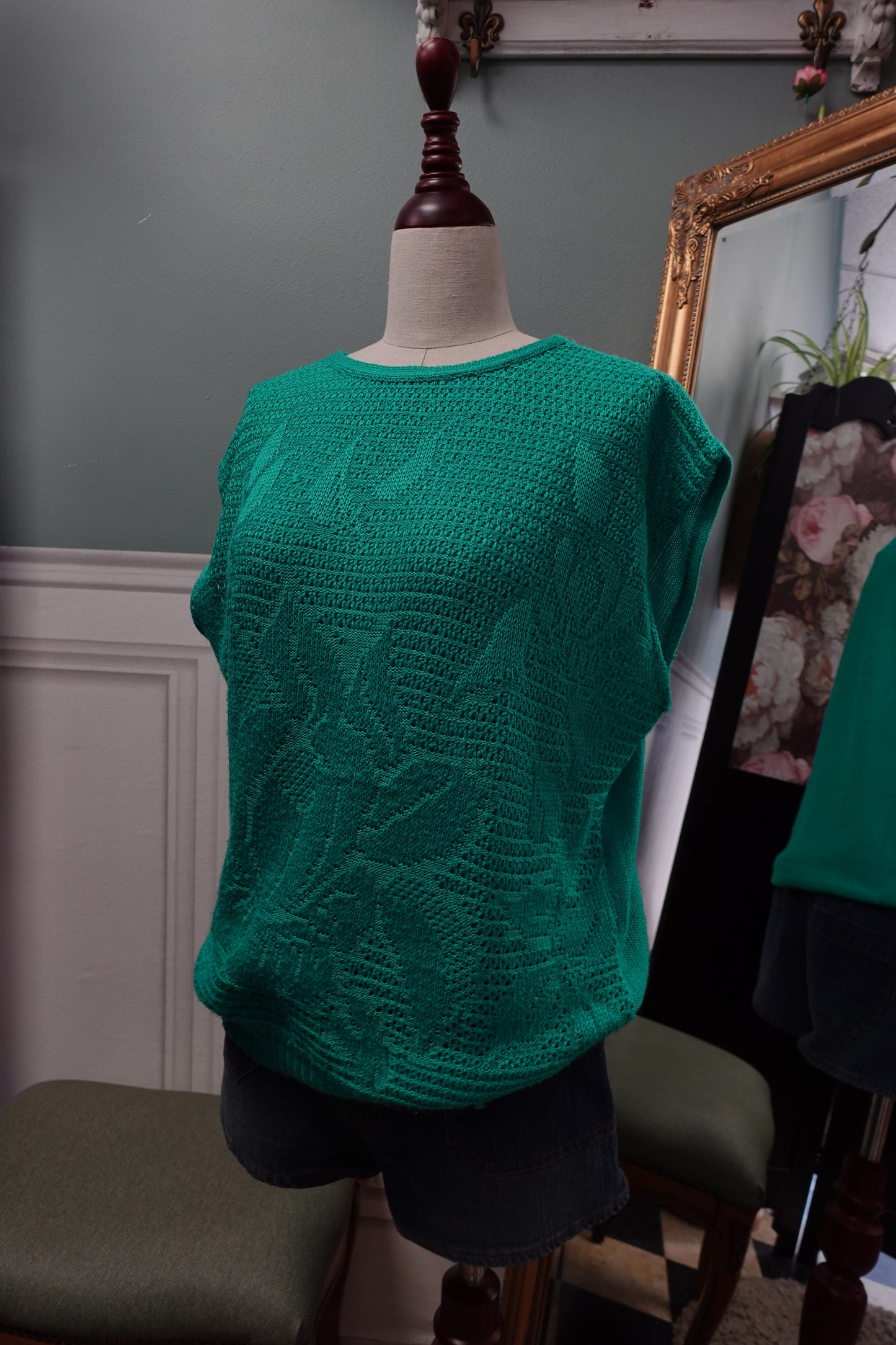 Top sans manches en maille tricotée "Menthe" – Vert Éclatant
