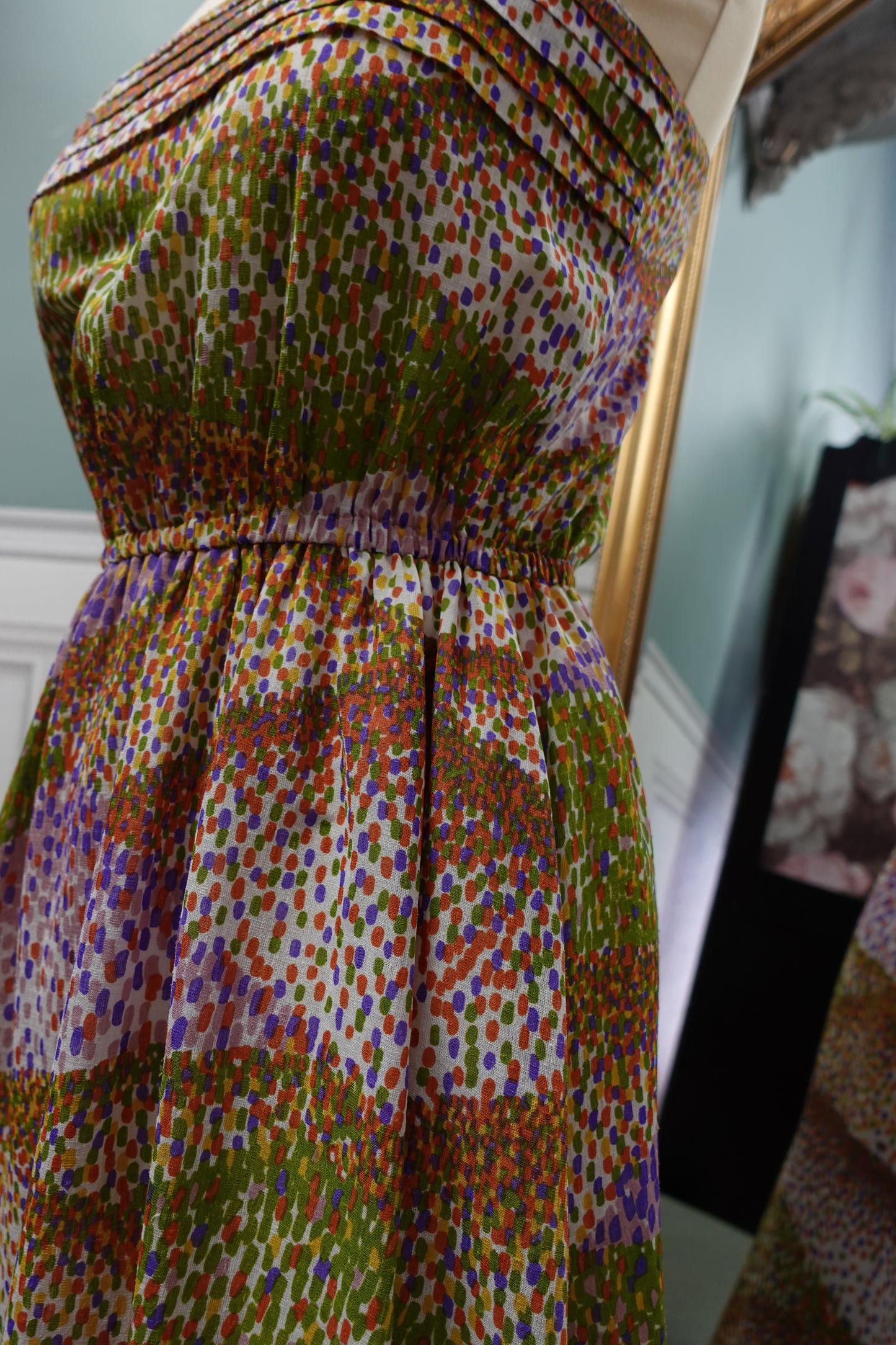 : Robe midi fluide – Crêpe Texturé Vintage 1980s