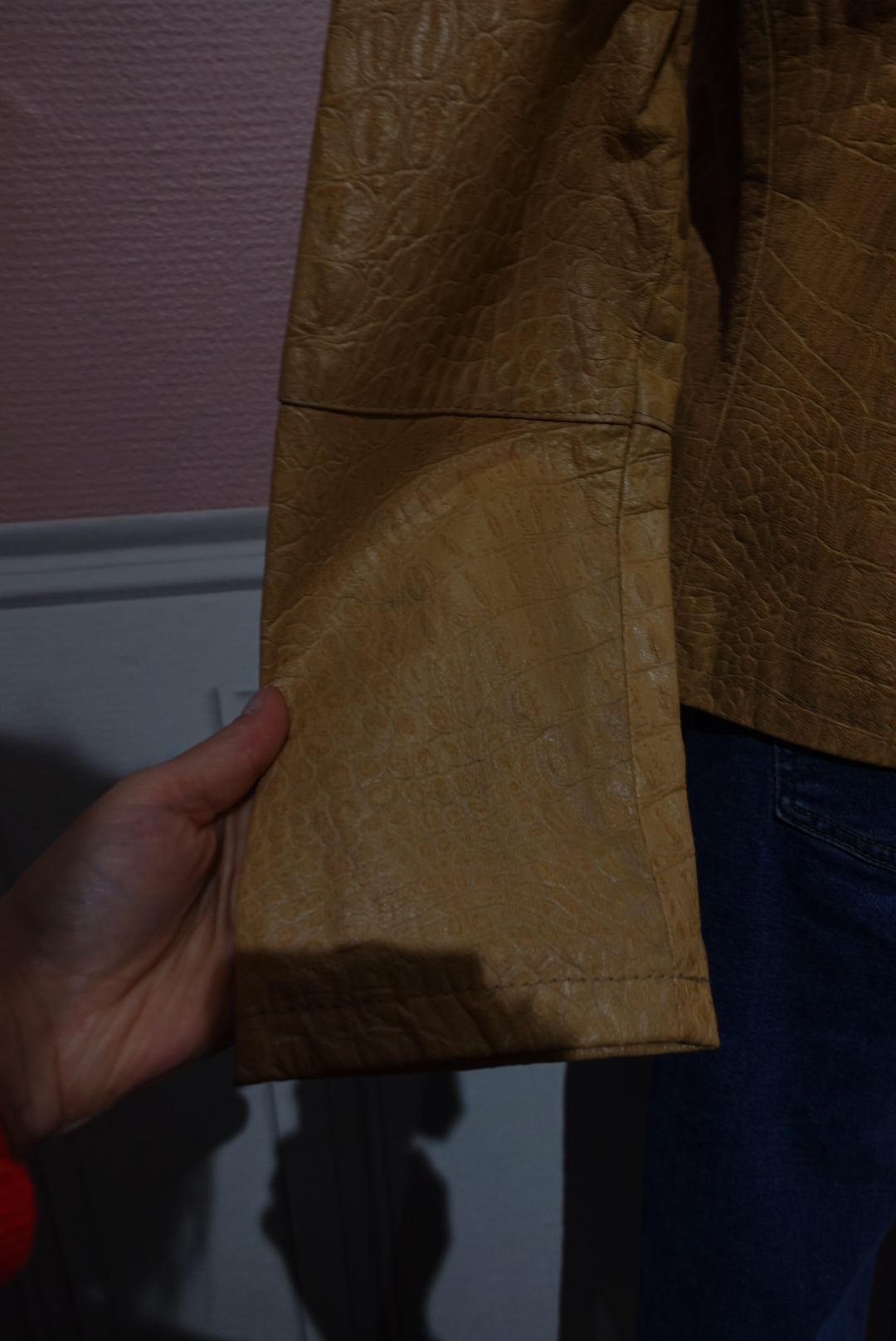 Le Biker "Cavalli" — Cuir Croco & Effet Denim (Luxe Vintage)