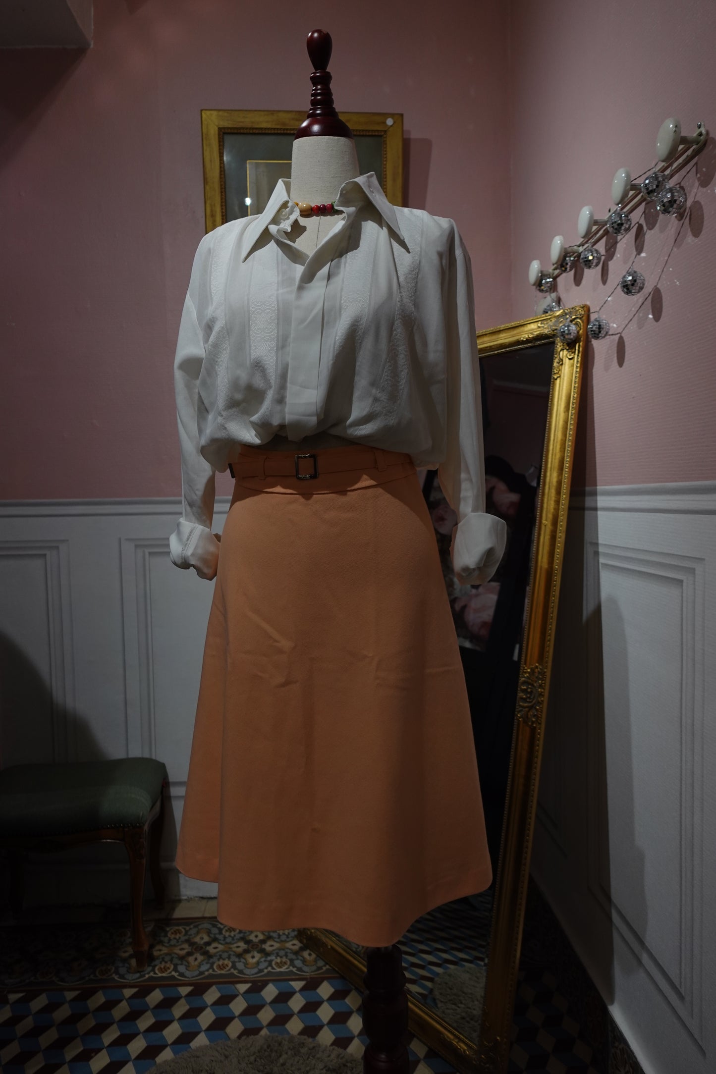 La Jupe "Sorbet Mandarine" - Vintage Structuré