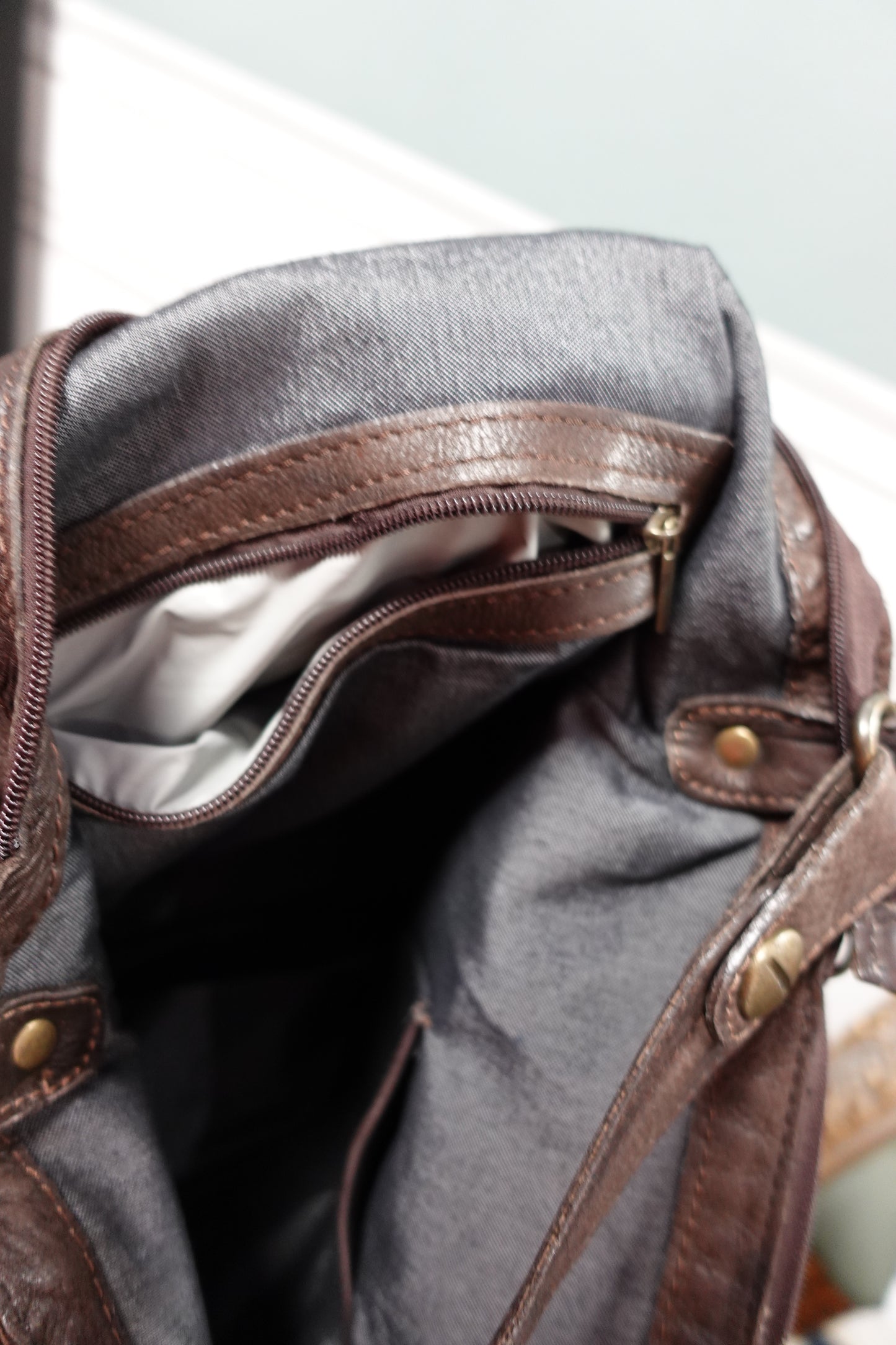 Sac hobo vintage en cuir marron