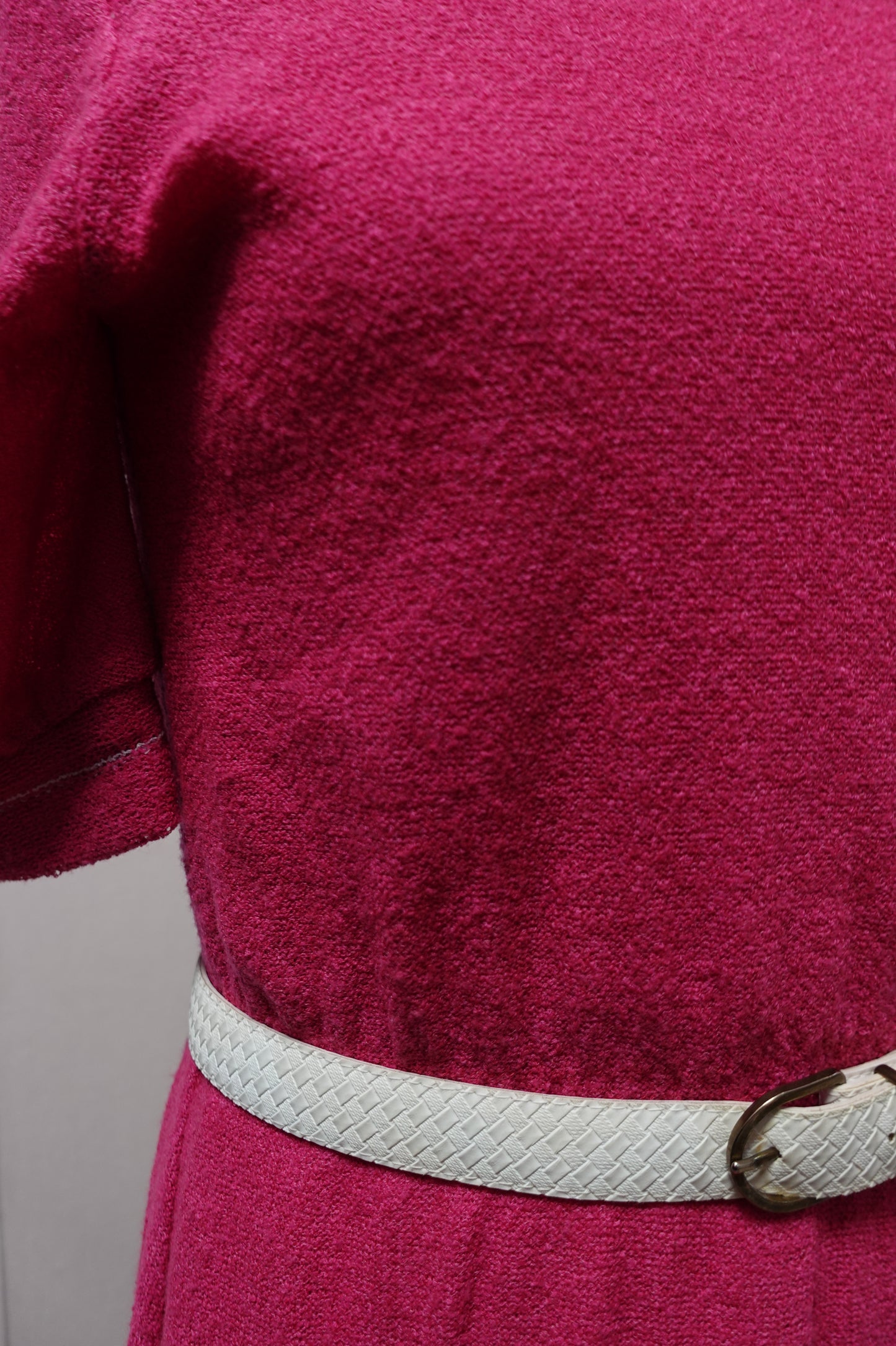 Robe midi en maille texturée – Rose Vintage C&A 1980s