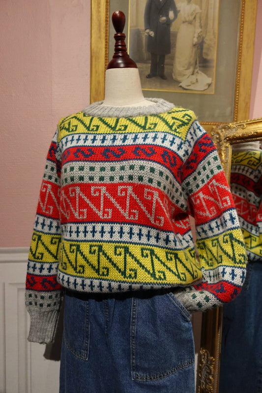 Pull vintage Multicolore Laine & Acrylique
