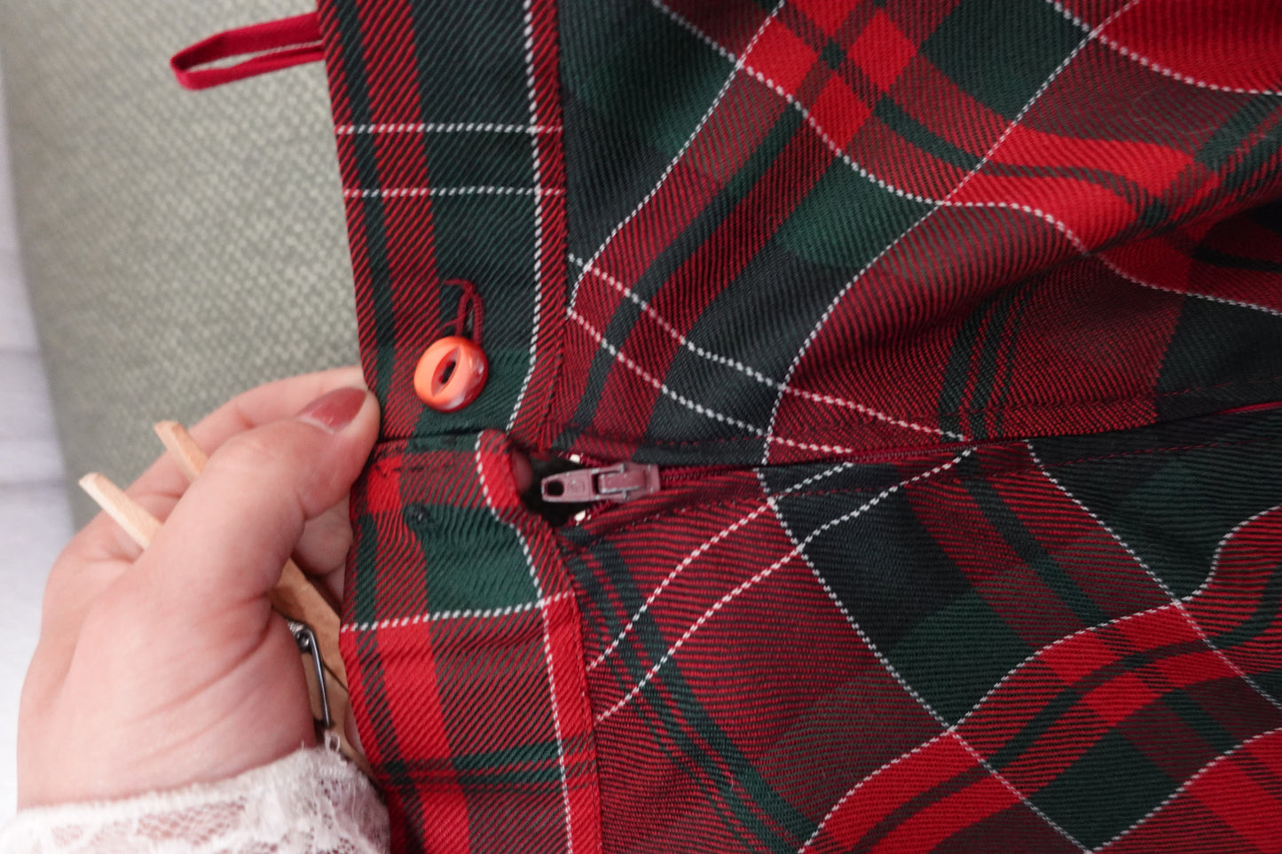 Jupe Vintage à Motif Tartan Rouge d’Exception