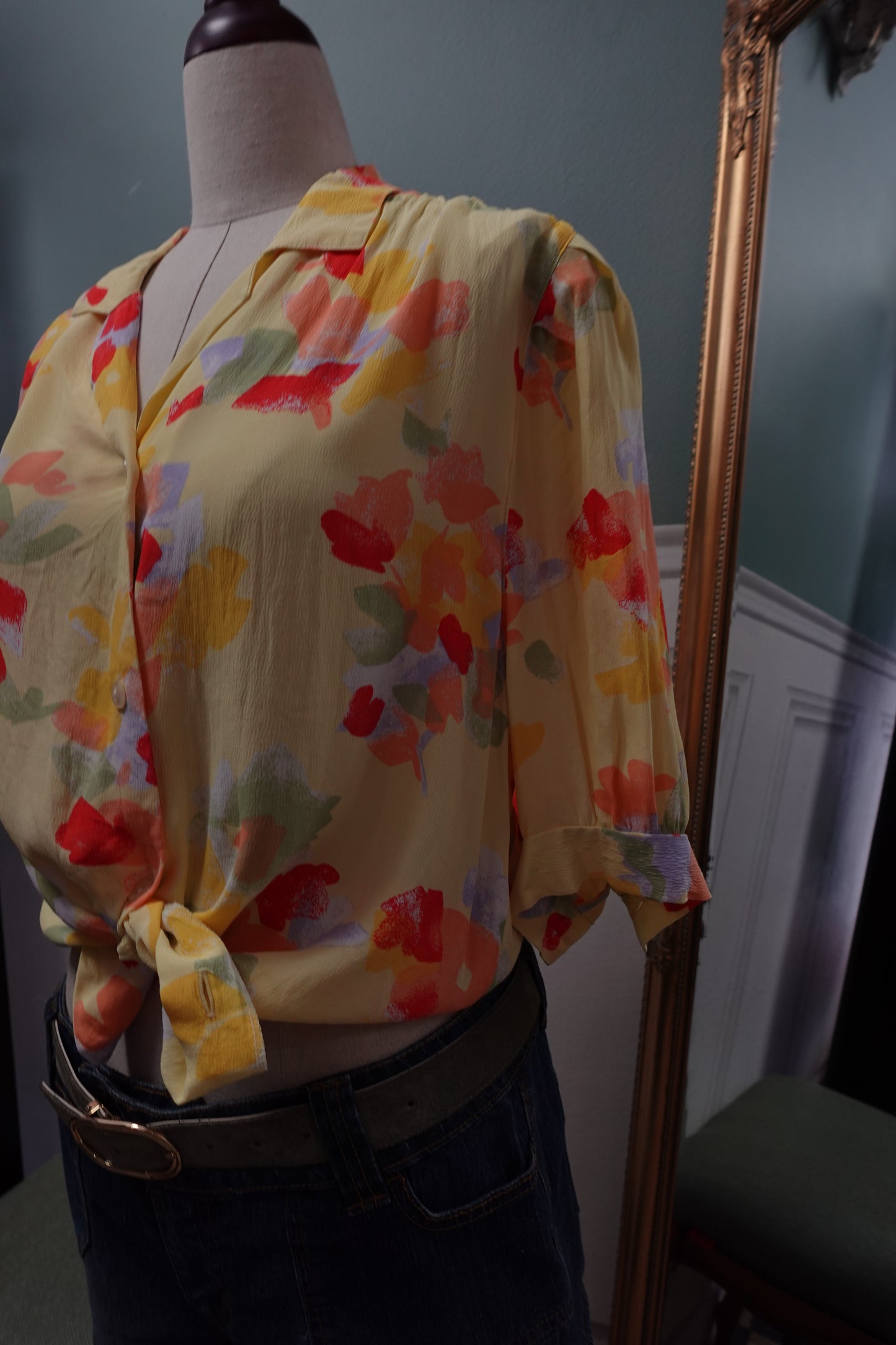 Chemisette fluide "Limonade" – Jaune Pastel & Motifs Arty