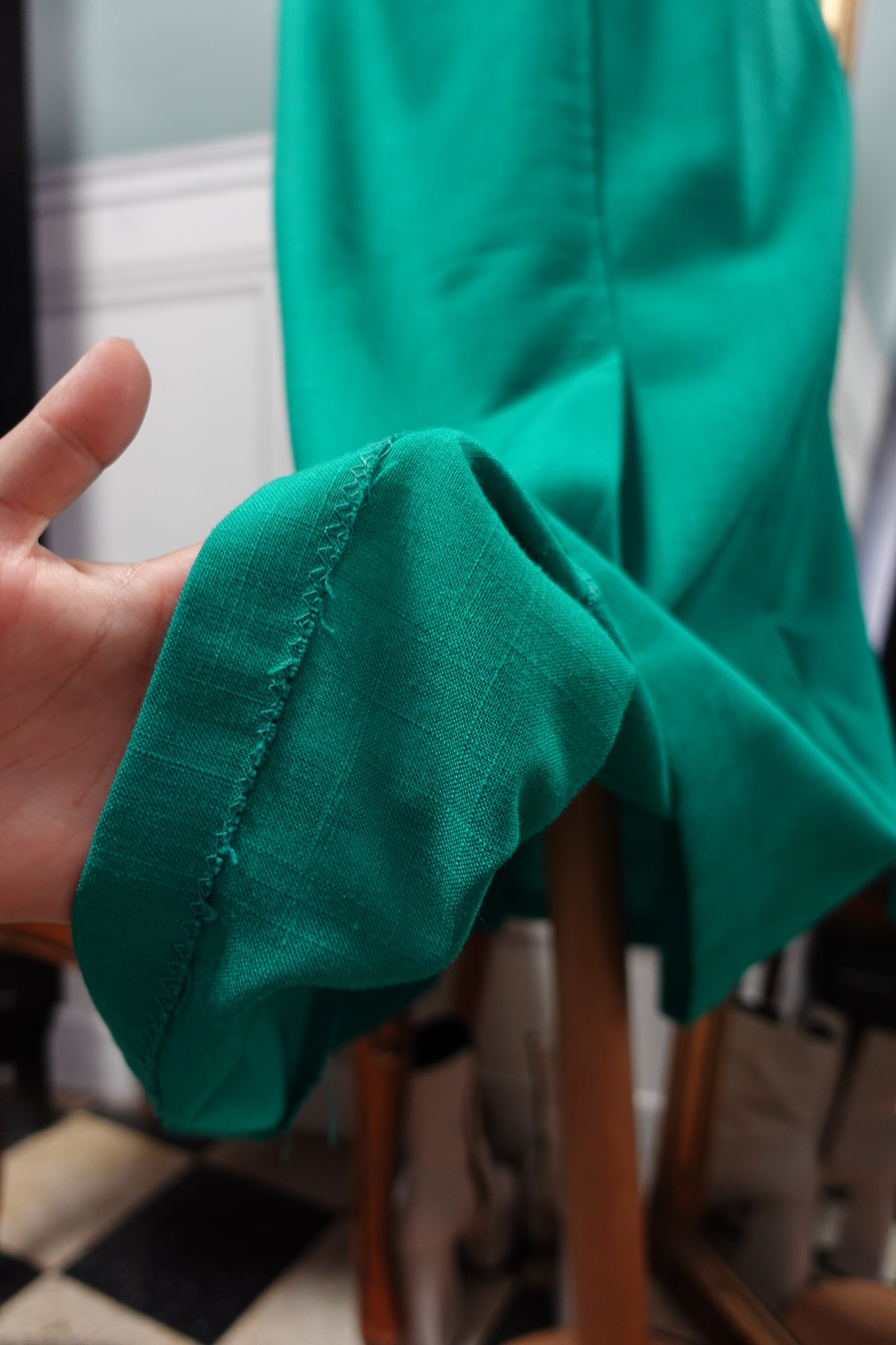 Robe midi artisanale - Verte & Fait main