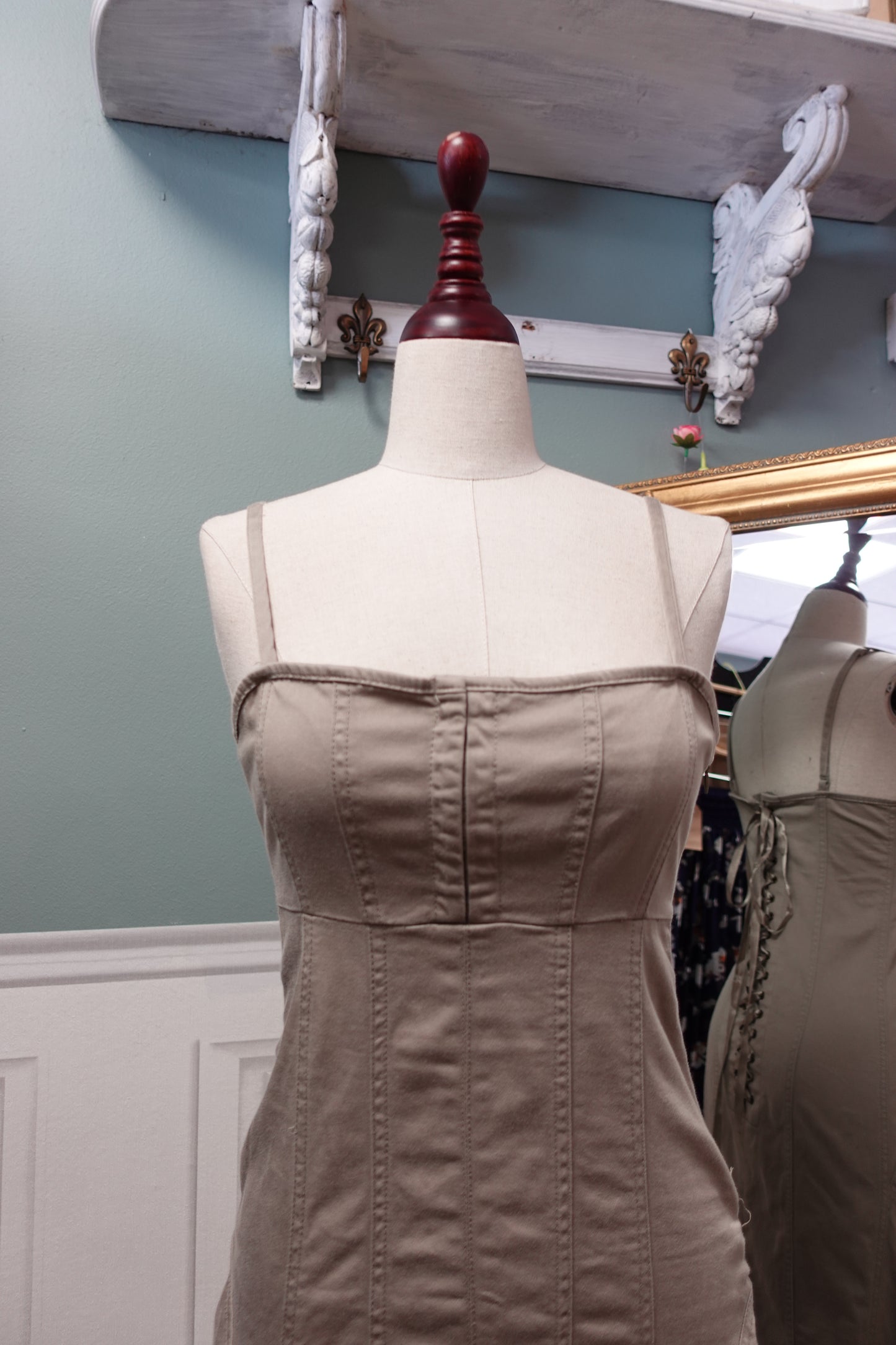 Robe corset kaki clair No Excuse – Taille 38 (taille petit