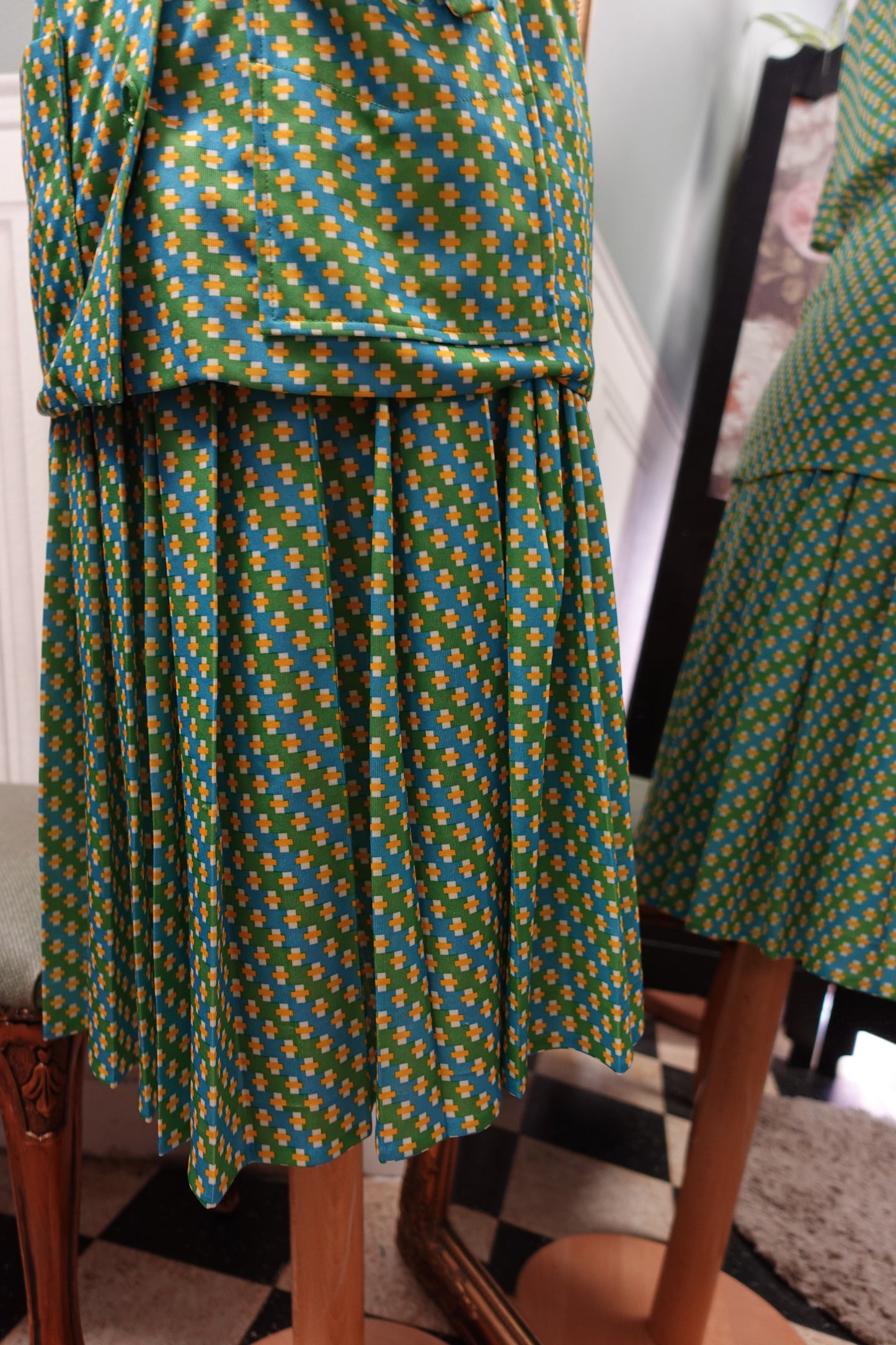 Ensemble coordonné graphique – Rodier Vintage 1970s