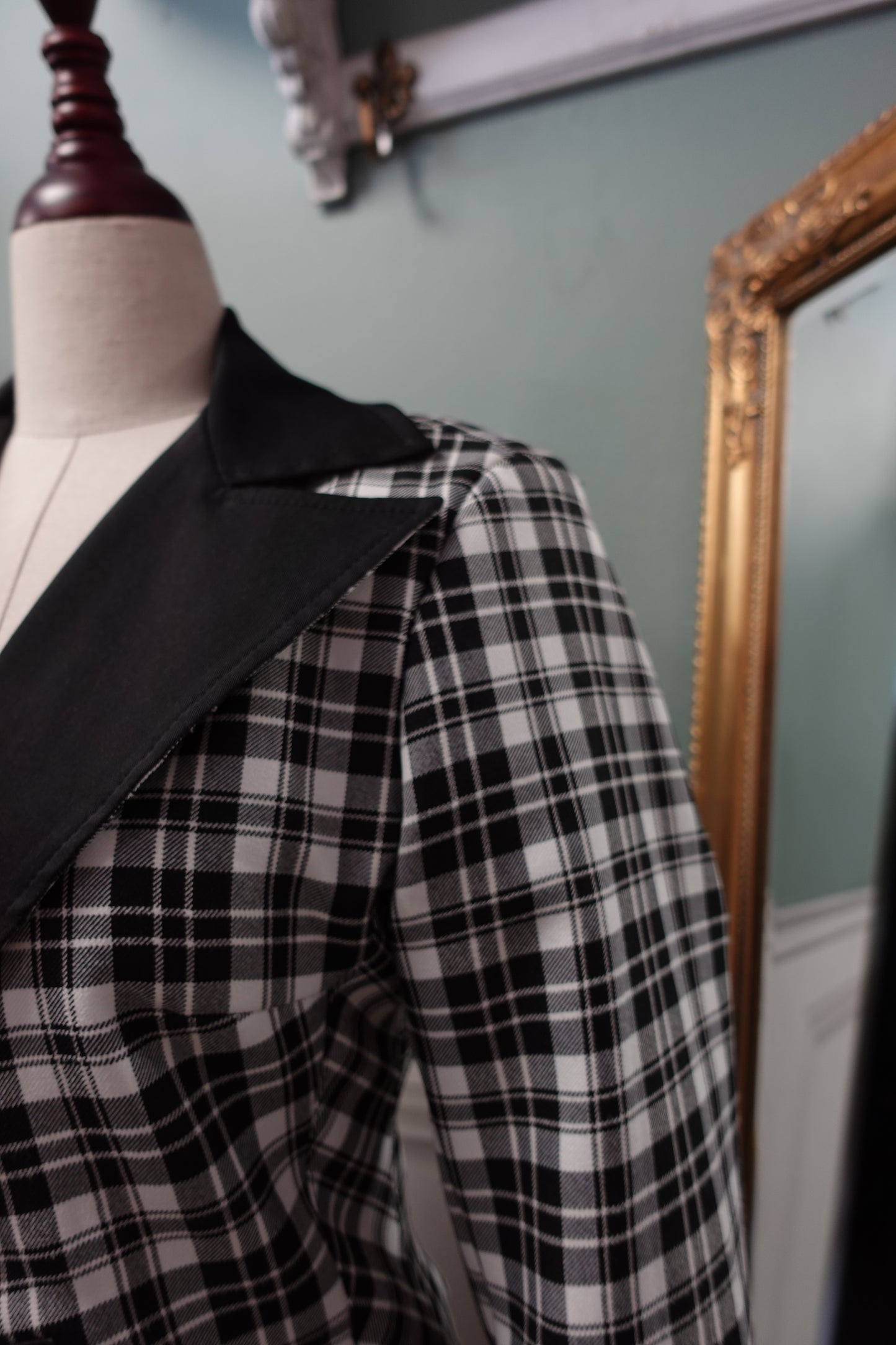 Blazer Rinascimento noir et blanc à carreaux – Made in Italy – Taille 36/38