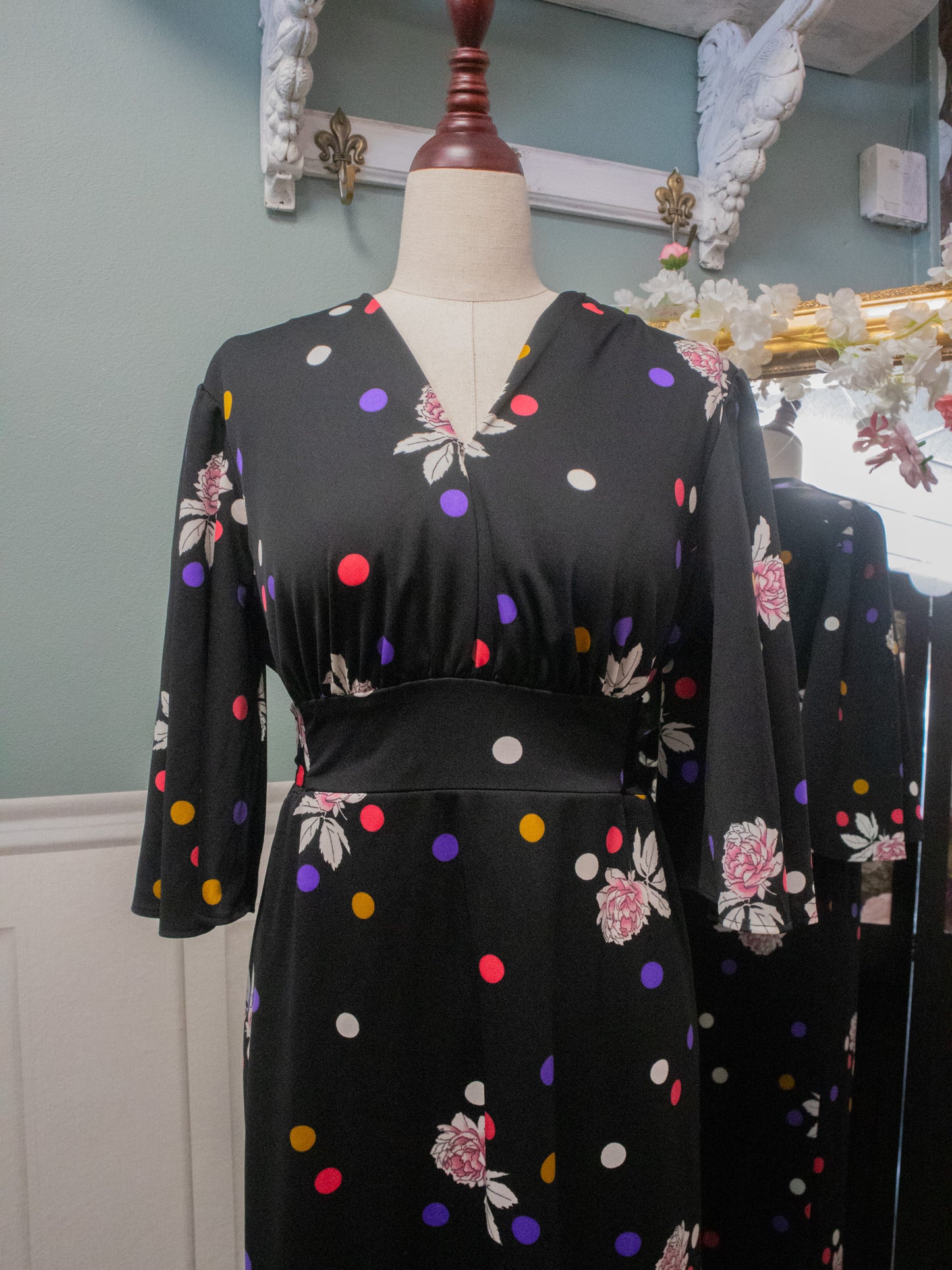 : Robe Maxi "Flora & Dots" à Liens Ajustables — Archive Vintage Bohème