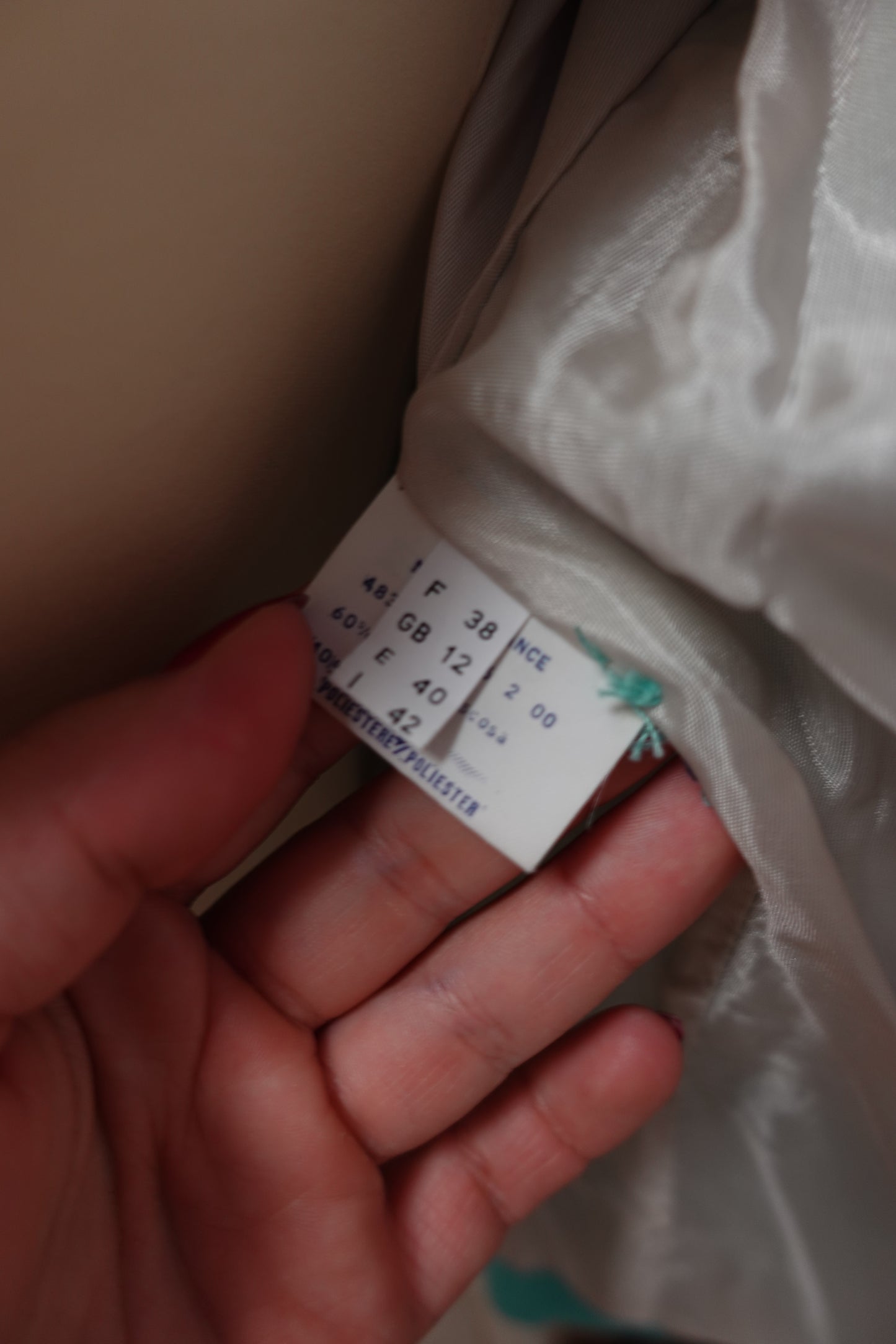 Veste tailleur vintage turquoise à boutons fleurs – Les Chemises Blanches France – Taille 38