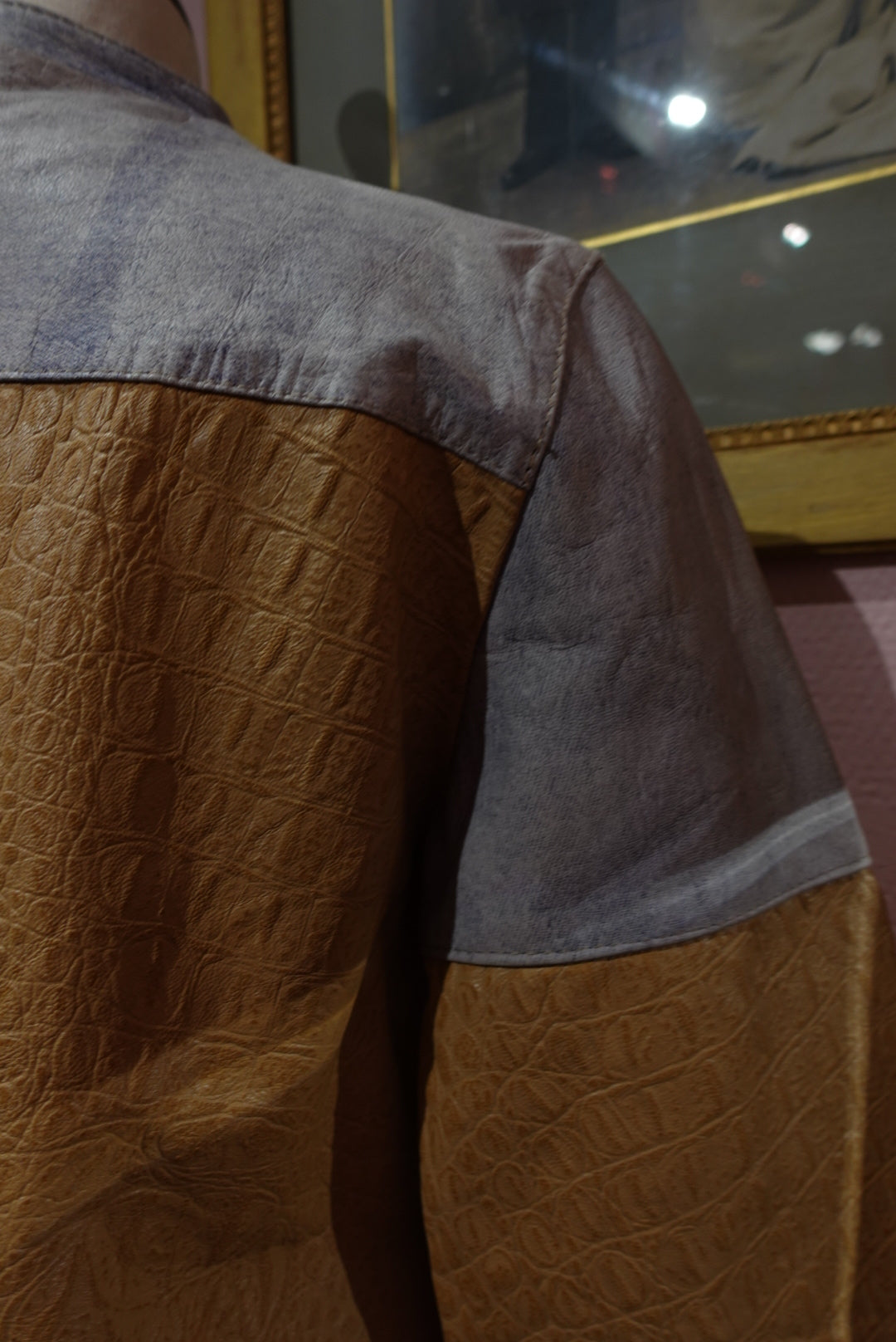 Le Biker "Cavalli" — Cuir Croco & Effet Denim (Luxe Vintage)