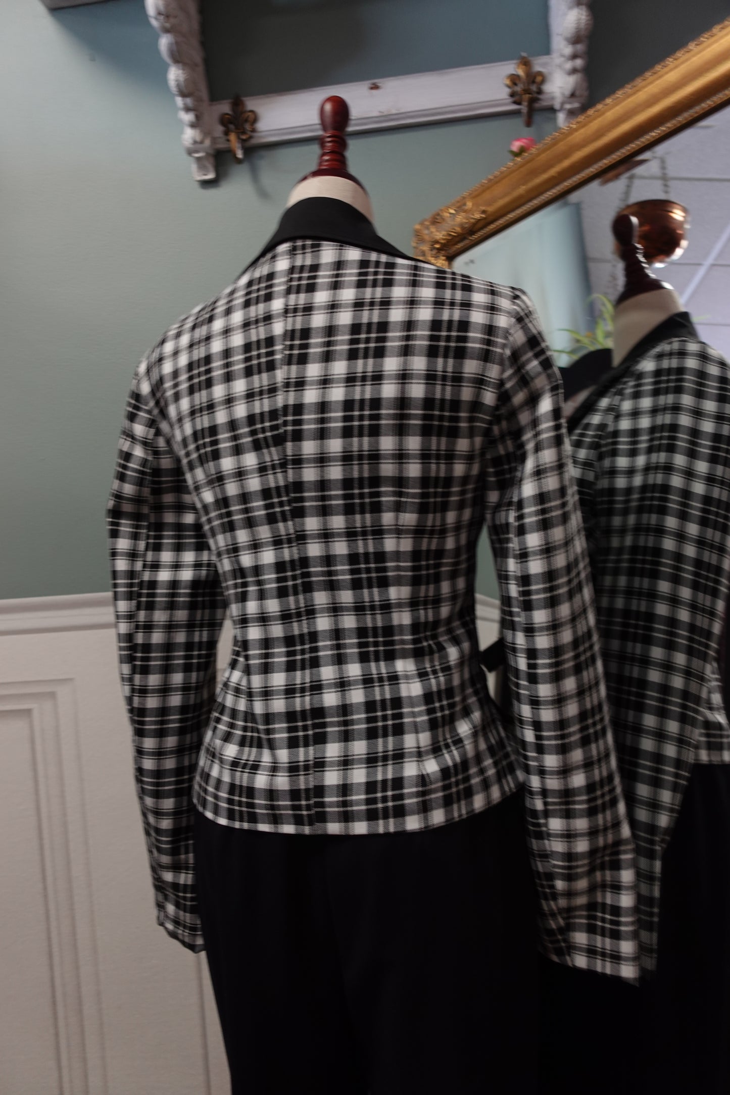 Blazer Rinascimento noir et blanc à carreaux – Made in Italy – Taille 36/38