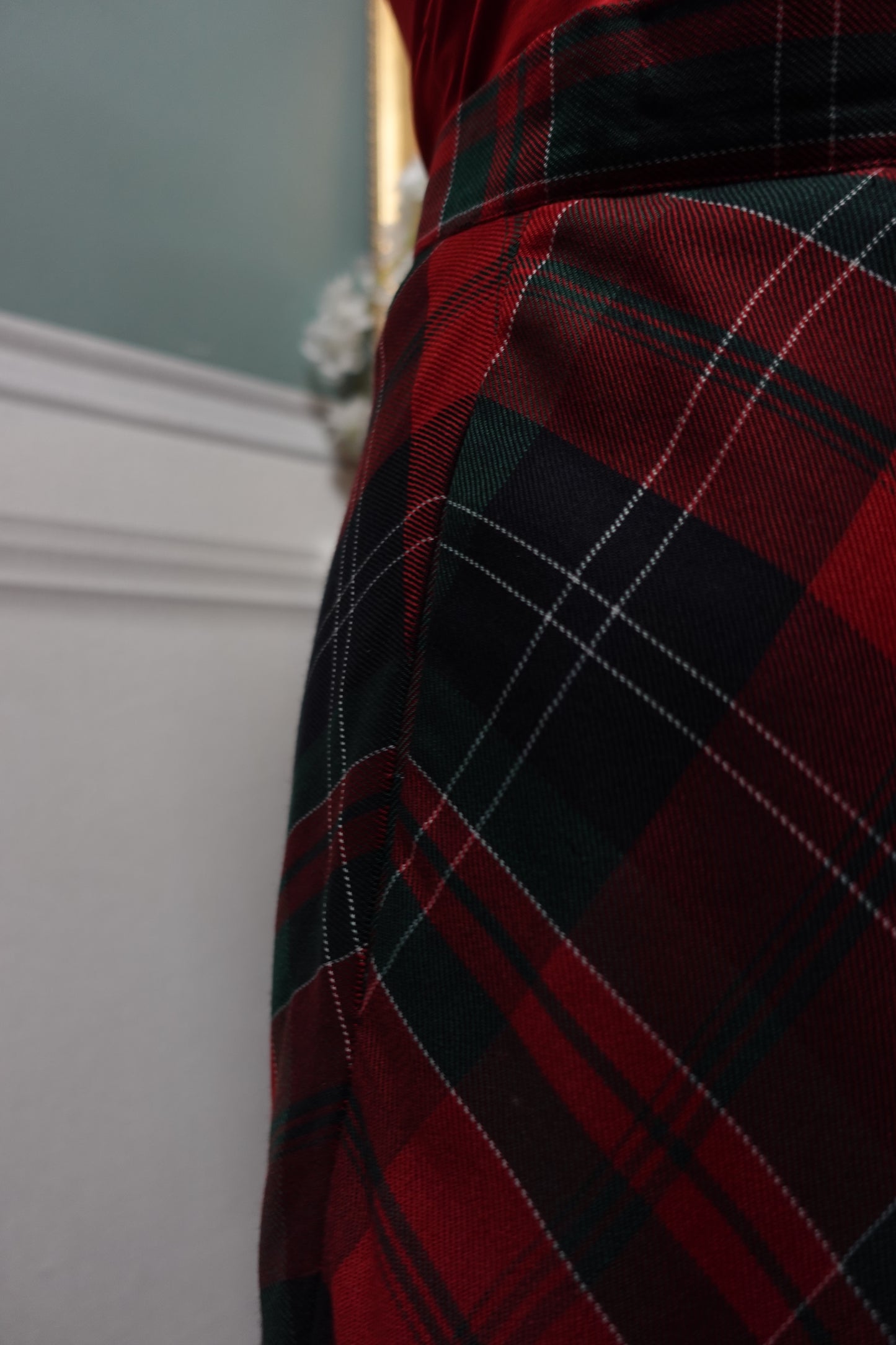Jupe Vintage à Motif Tartan Rouge d’Exception