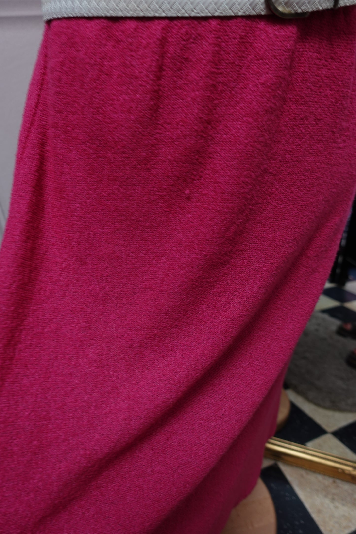 Robe midi en maille texturée – Rose Vintage C&A 1980s