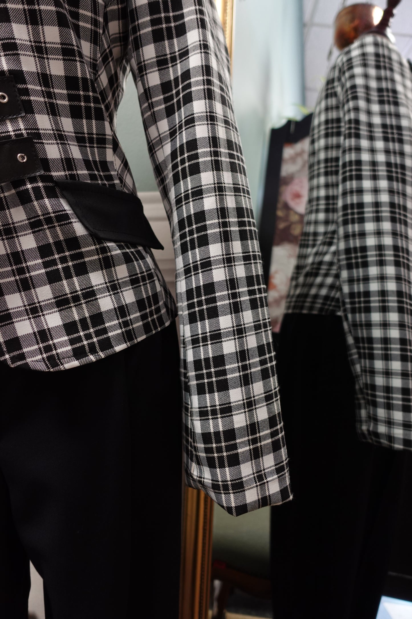 Blazer Rinascimento noir et blanc à carreaux – Made in Italy – Taille 36/38