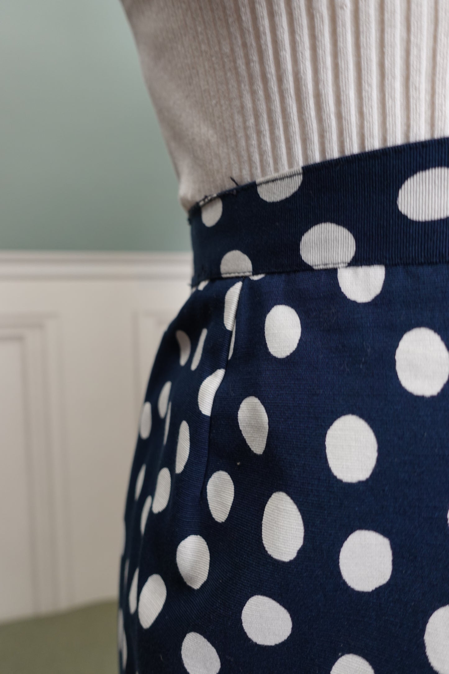 Jupe vintage Marine Dangles Paris à pois – Made in France