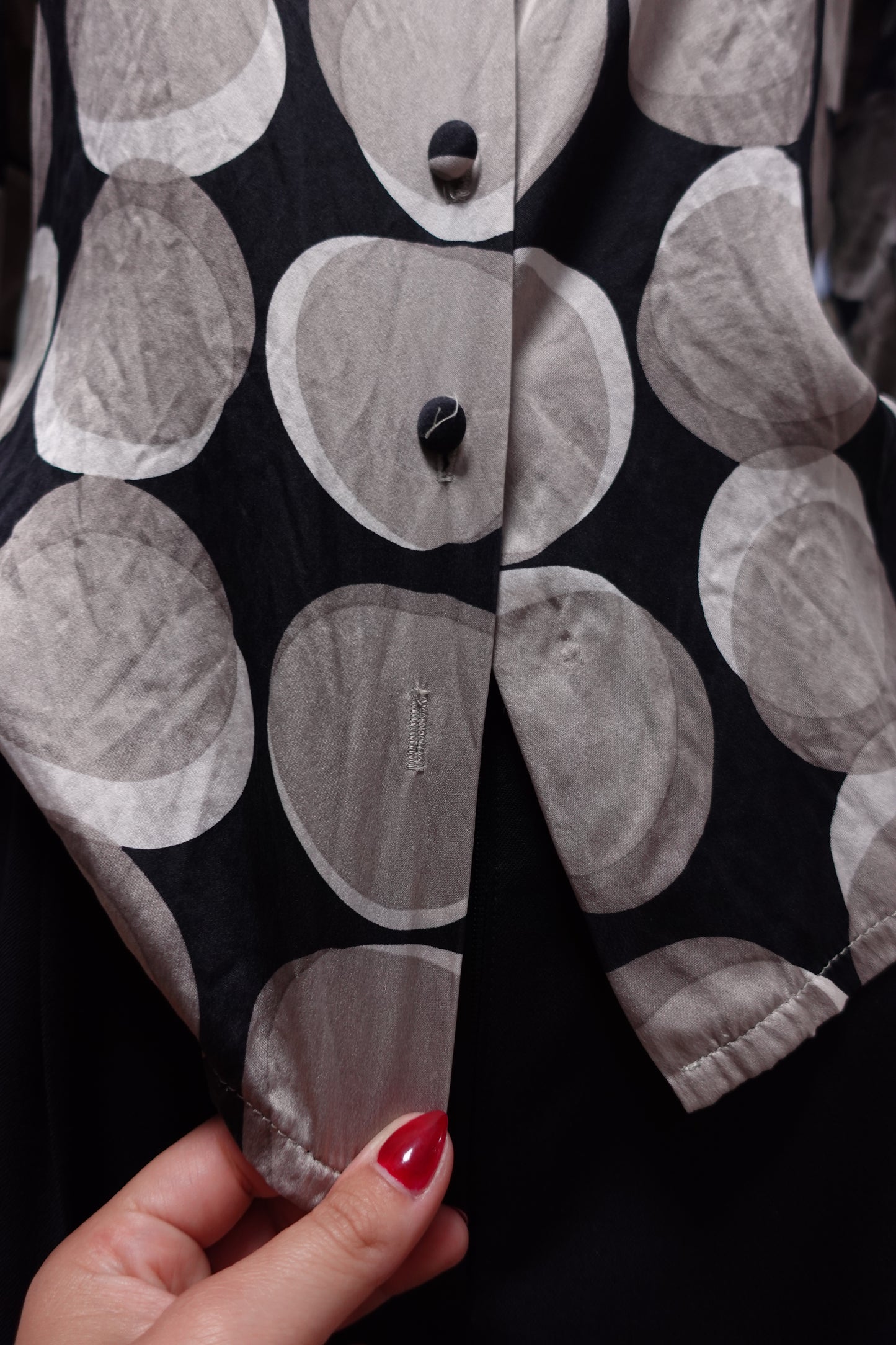 Chemise Caroll 100 % soie Made in France imprimé graphique T36